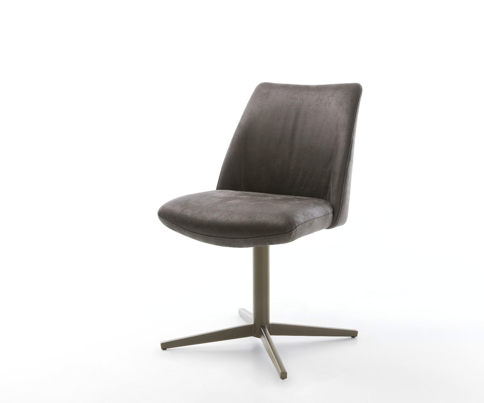 Draaistoel Elso-Flex microvelours antraciet vintage kruispoot afwerking met titanium 360° draaibaar pocketveer kern