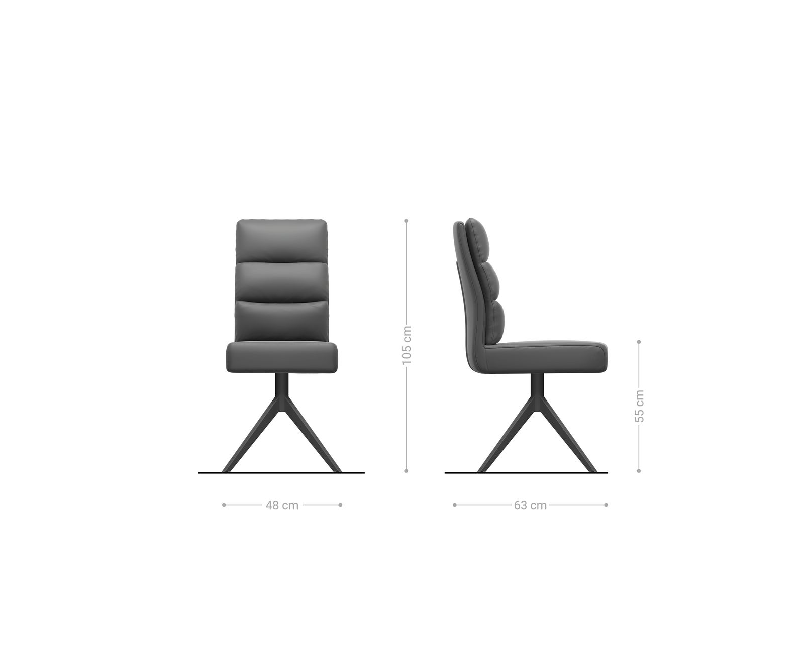 Draaistoel Pela-Flex zachte stof met structuur grijs kruisframe breed roestvrij staal 360° draaibaar rocker-functie pocketveer kern 6