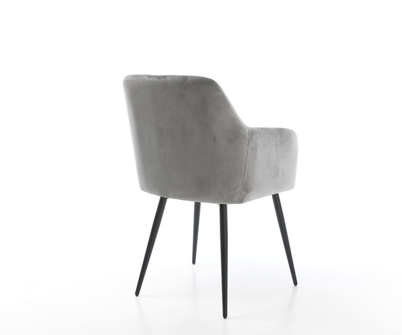 Eetkamerstoel Greg-Flex fluweel grijs 4-poot conisch zwart pocketveer kern 4 Eetkamerstoel Greg-Flex fluweel grijs 4-poot conisch zwart pocketveer kern 4