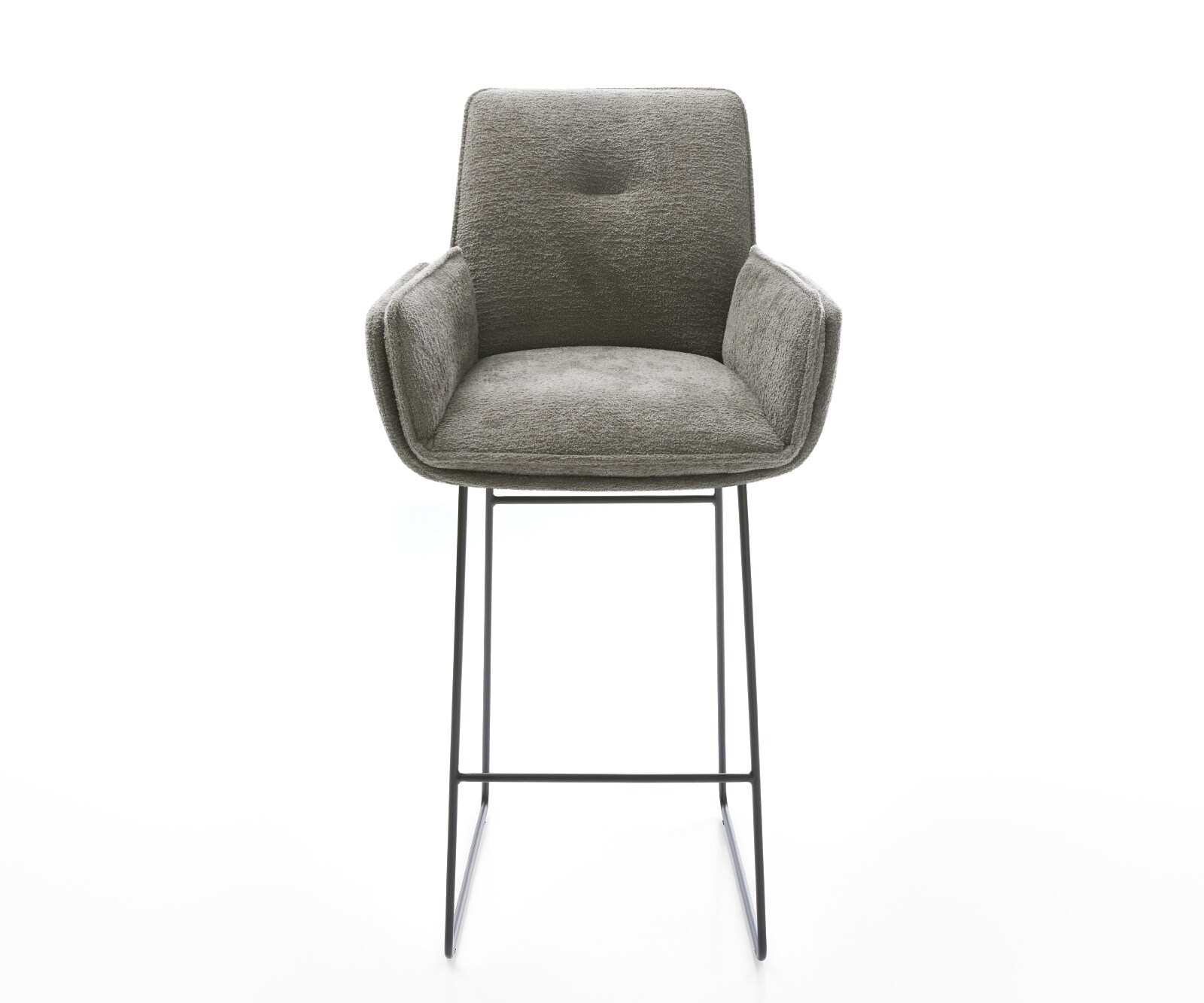 Barstoel Nela-Flex Bouclé zacht Mud Sledeonderstel metaal zwart Zwart 2