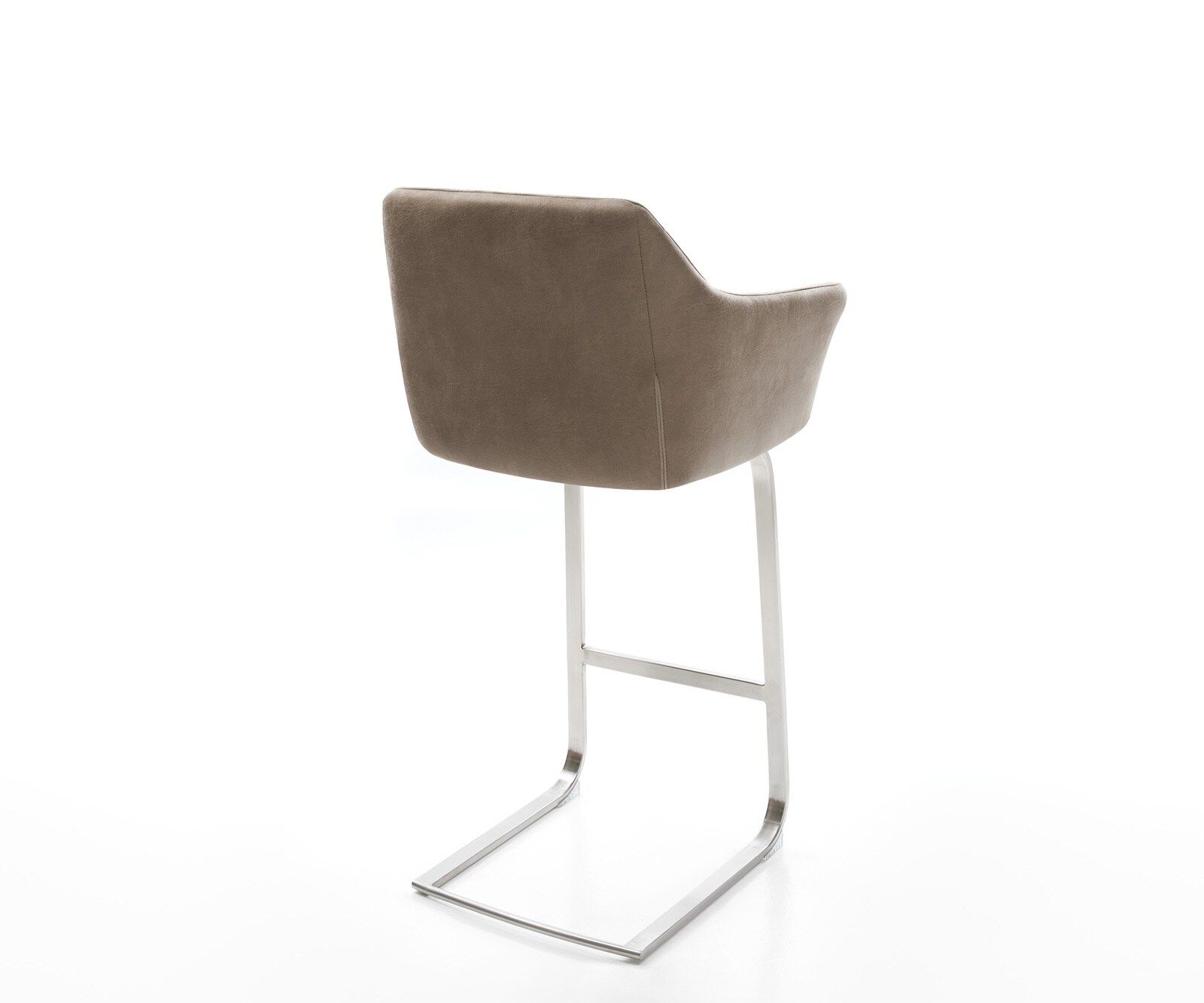 Barkruk Yulo-Flex Vintage taupe sledestoel plat roestvrijstaal 4