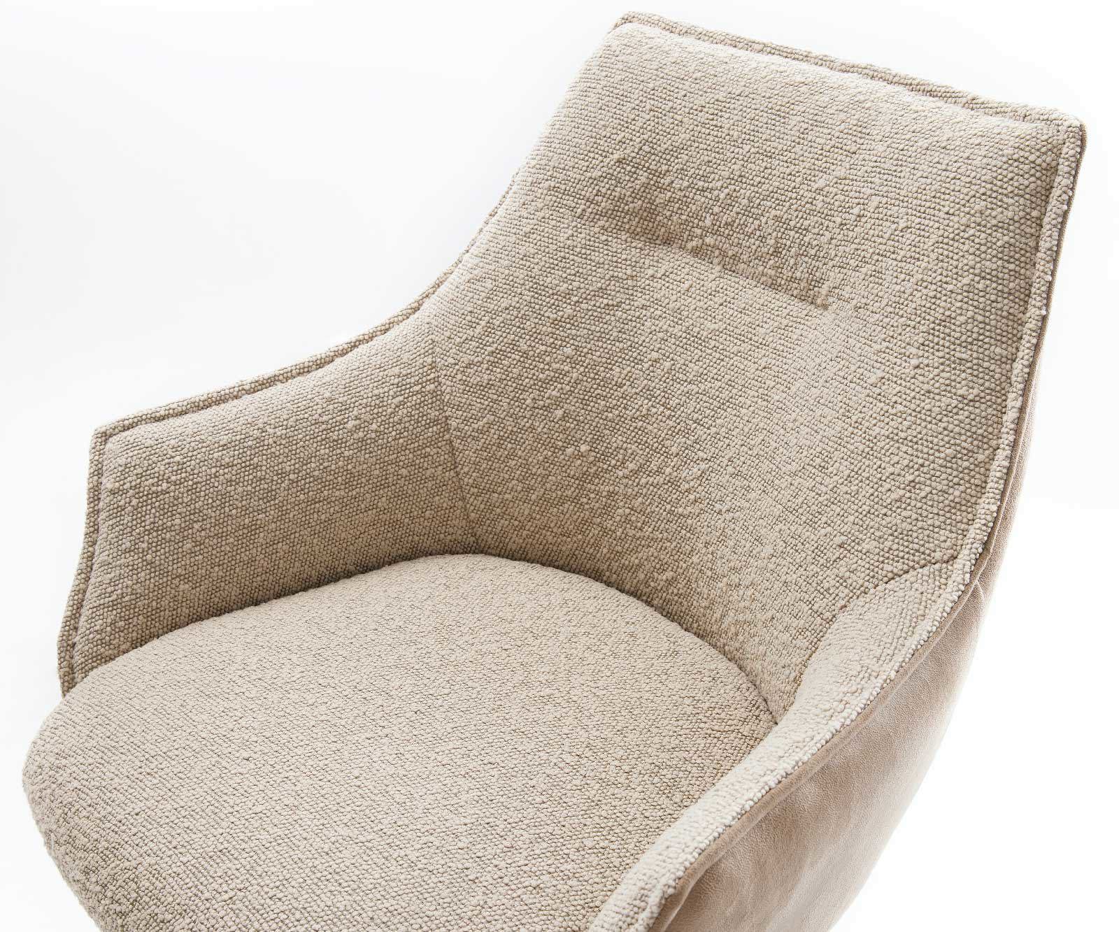 Barstoel Alja-Flex materiaalmix microvezel Mud / bouclé Mud sledeframe metaal zwart pocketvering 4