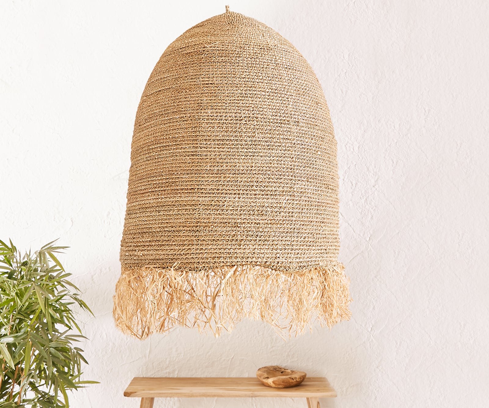 Lampenkap Kubu-Kubu Ø 100x120 cm natuur uit waterhyacint Lampenkap Kubu-Kubu Ø 100x120 cm natuur uit waterhyacint
