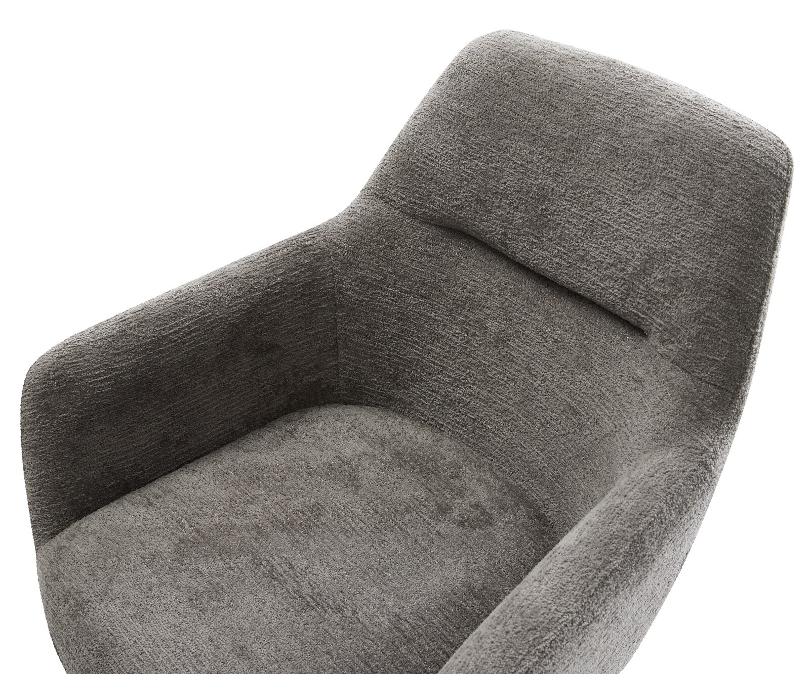 Draaistoel Pejo-Flex bouclé zacht mud kruisframe breed grafiet 360° draaibaar rocker-functie pocketveer kern 4