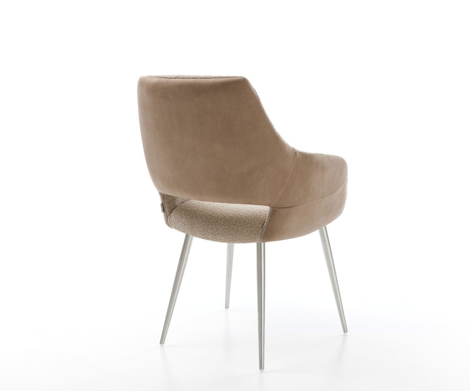 Eetkamerstoel Yago-Flex met armleuning materiaalmix mud 4-poot conisch roestvrij staal pocketveer kern 4 Eetkamerstoel Yago-Flex met armleuning materiaalmix mud 4-poot conisch roestvrij staal pocketveer kern 4