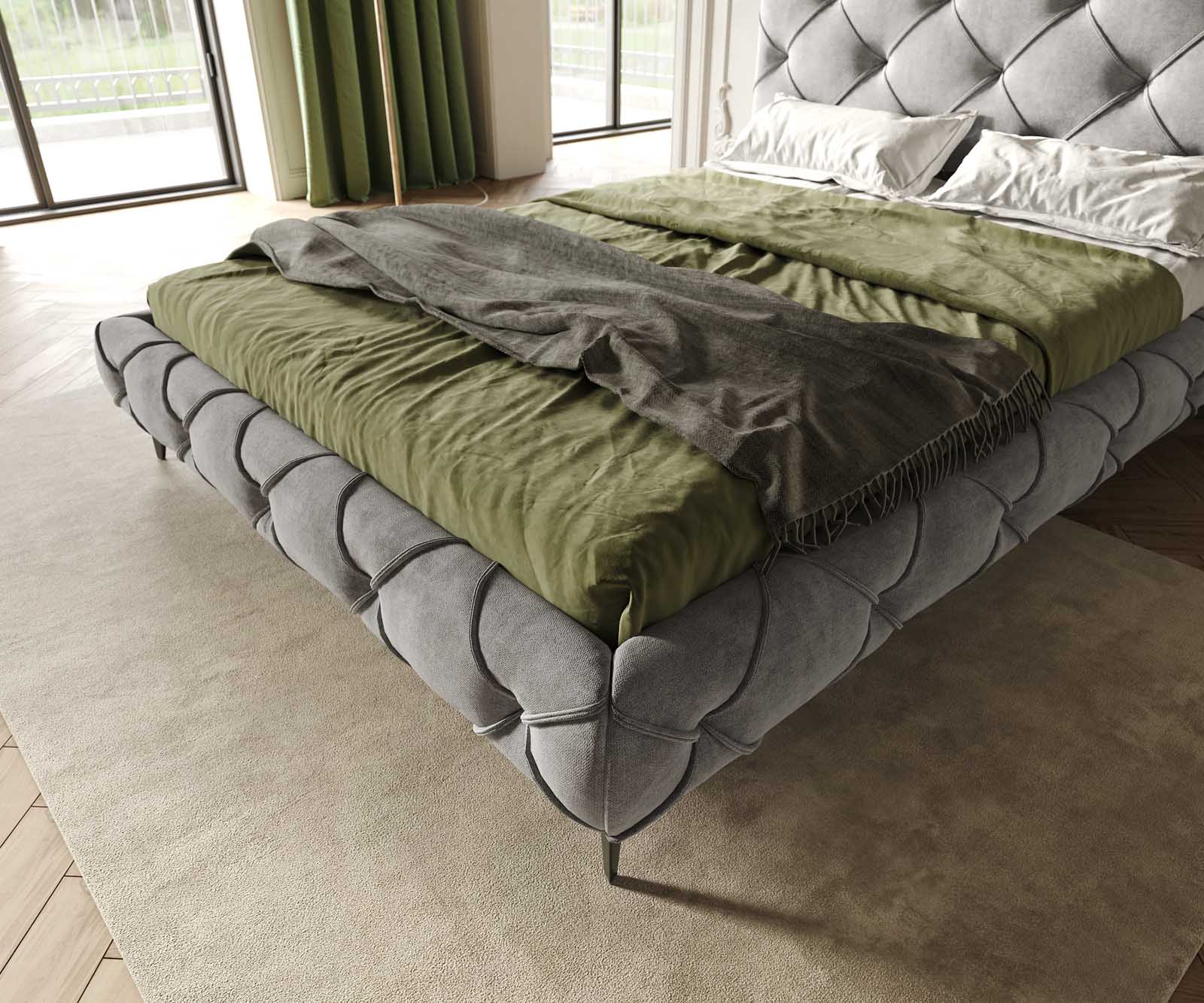 Bedframe Nayara 140x200 cm microvezel grijs 5