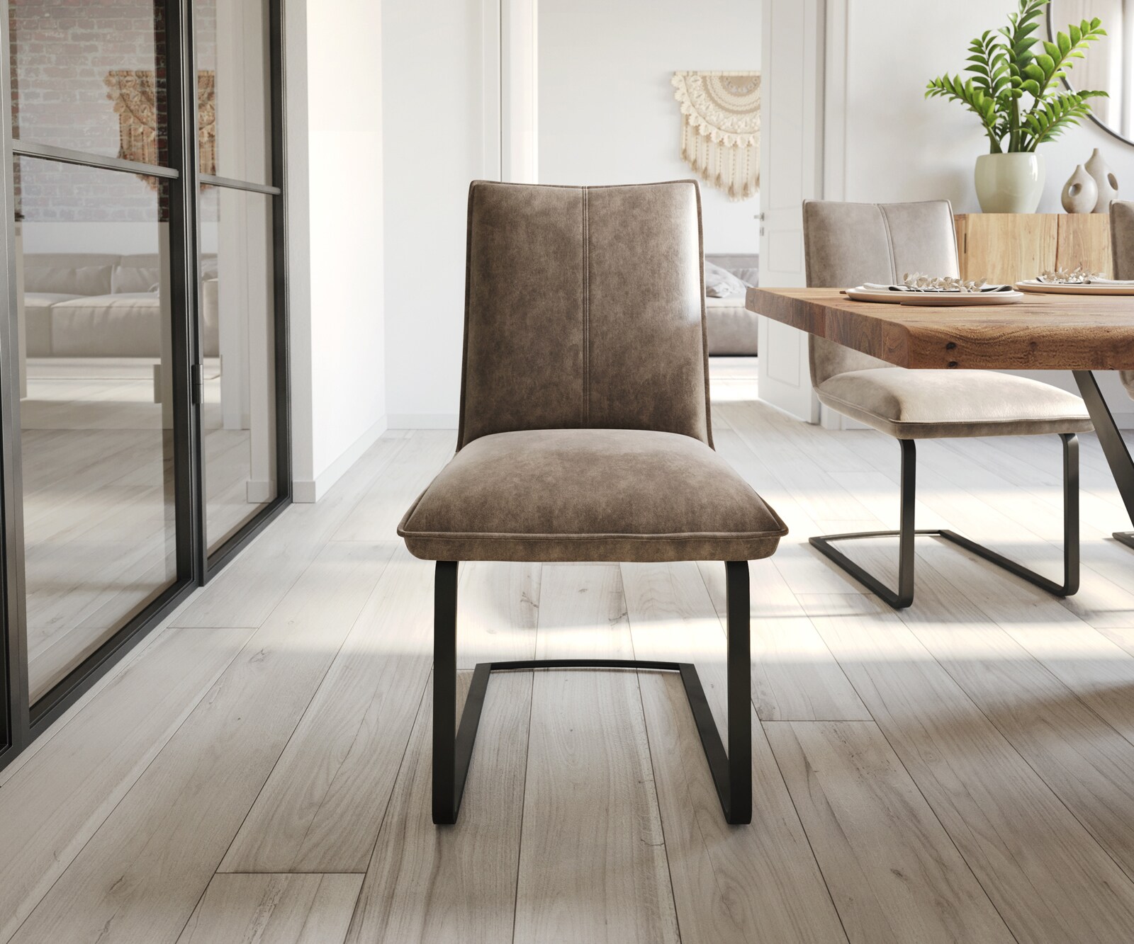 Sledemodel Lelio-Flex microvelours taupe vintage sledemodel vlak zwart pocketveer kern 1 Sledemodel Lelio-Flex microvelours taupe vintage sledemodel vlak zwart pocketveer kern 1