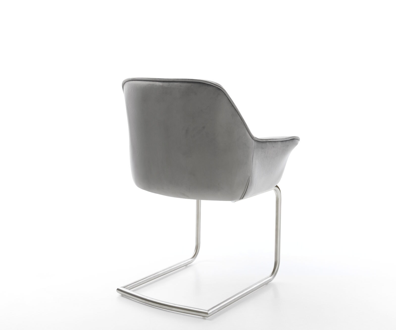 Sledemodel Keila-Flex met armleuning fluweel grijs sledemodel rond roestvrij staal 5