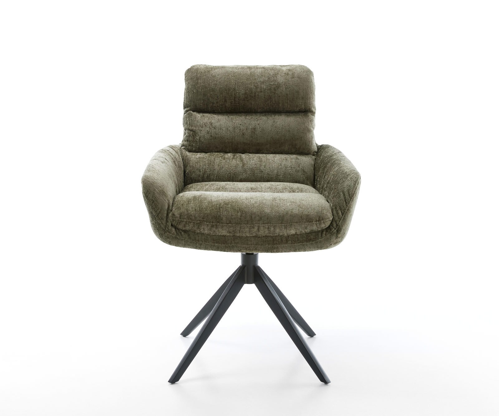Draaistoel Abelia-Flex met armleuning chenille olijfgroen kruisframe breed zwart 360° draaibaar rocker-functie 1 Draaistoel Abelia-Flex met armleuning chenille olijfgroen kruisframe breed zwart 360° draaibaar rocker-functie 1