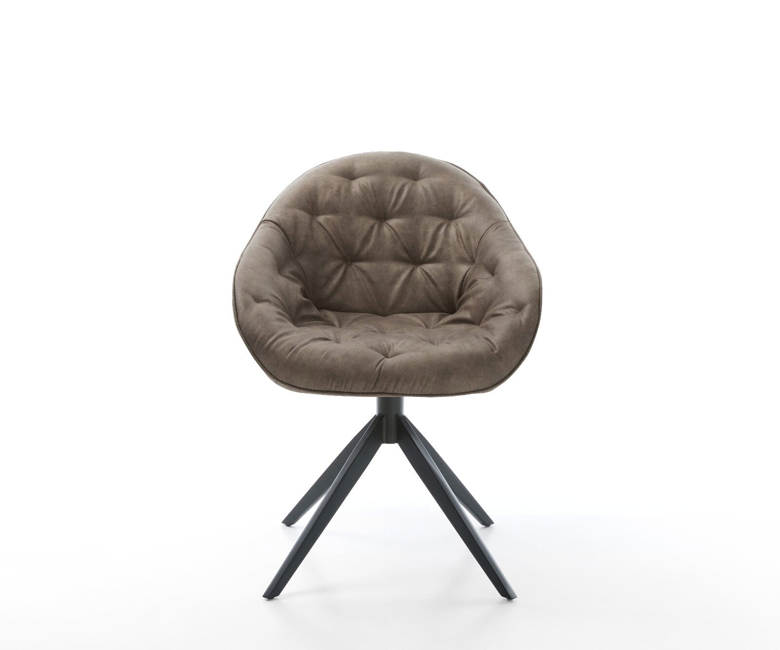 Draaistoel Gaio-Flex microvelours taupe vintage kruisframe breed zwart 360° draaibaar rocker-functie 1 Draaistoel Gaio-Flex microvelours taupe vintage kruisframe breed zwart 360° draaibaar rocker-functie 1
