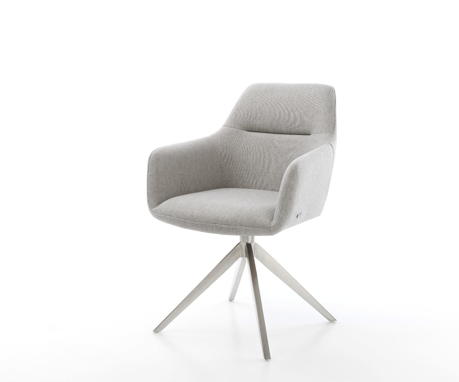 Draaistoel Pejo-Flex stripes lichtgrijs kruisframe breed roestvrij staal 360° draaibaar rocker-functie pocketveer kern 1