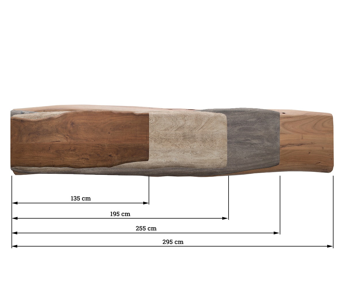 Zitplaat Live-Edge boombank 295x40x5 acacia bruin 2 Zitplaat Live-Edge boombank 295x40x5 acacia bruin 2