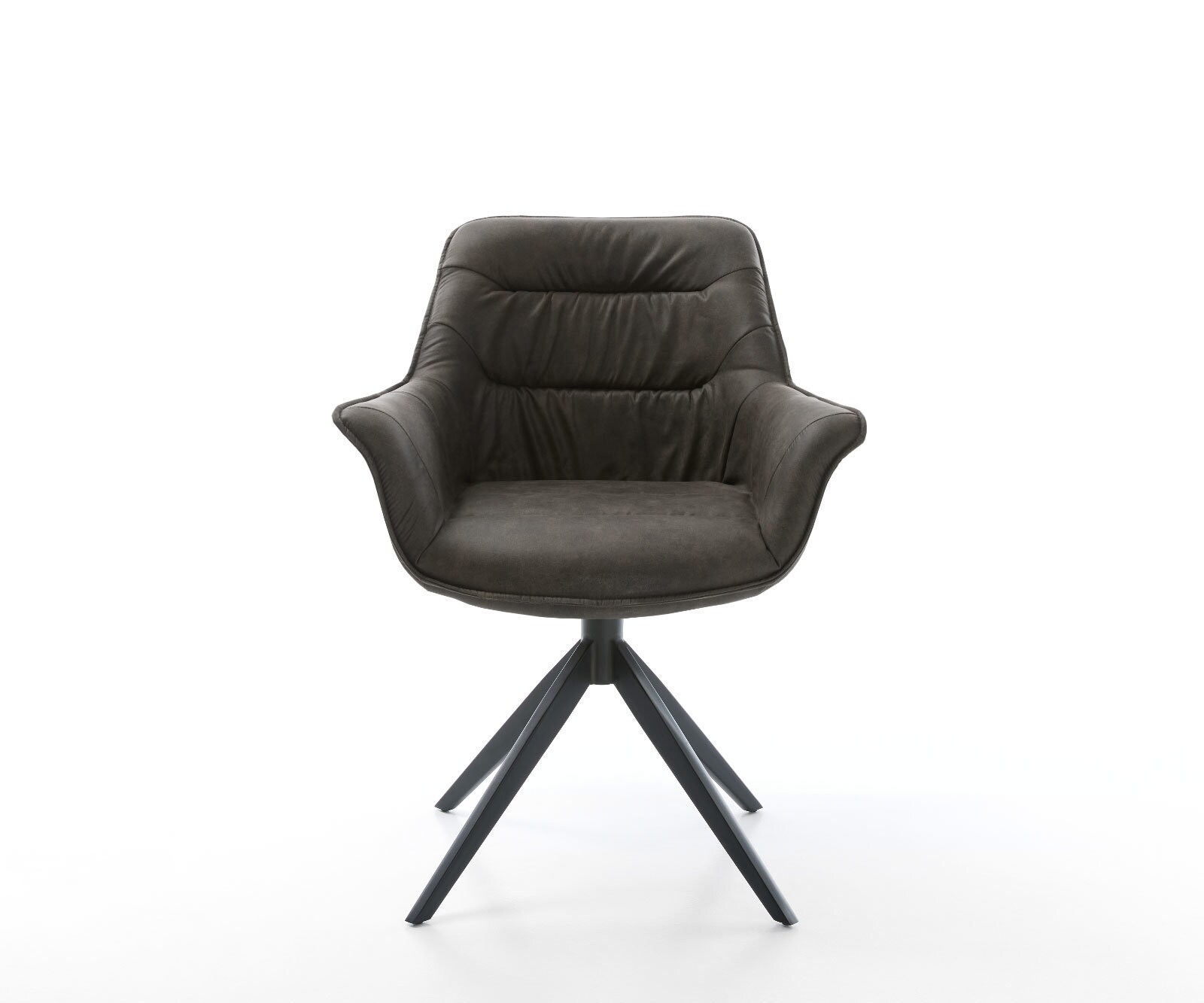 Eetkamerstoel Kaira-Flex microvelours antraciet vintage kruisframe breed zwart 2