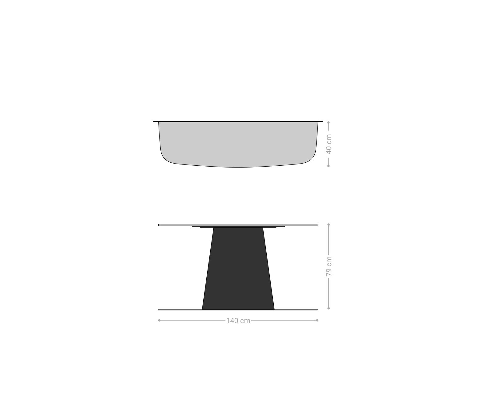 Consoletafel Edge Bootvorm 140x40 cm Keramiek Emperador Extra Lucidato Dunkelbraun Conos Metaal Zwart 8
