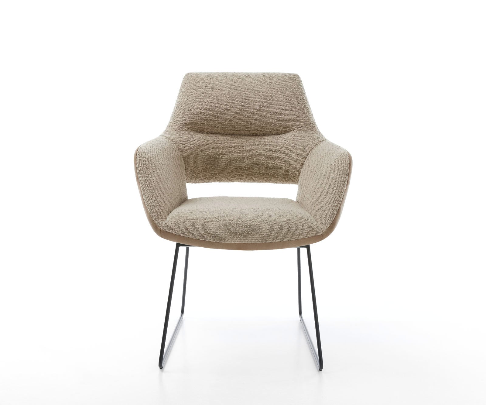 Eetkamerstoel Yago-Flex met armleuning materiaalmix mud slipframe zwart pocketveer kern 1 Eetkamerstoel Yago-Flex met armleuning materiaalmix mud slipframe zwart pocketveer kern 1