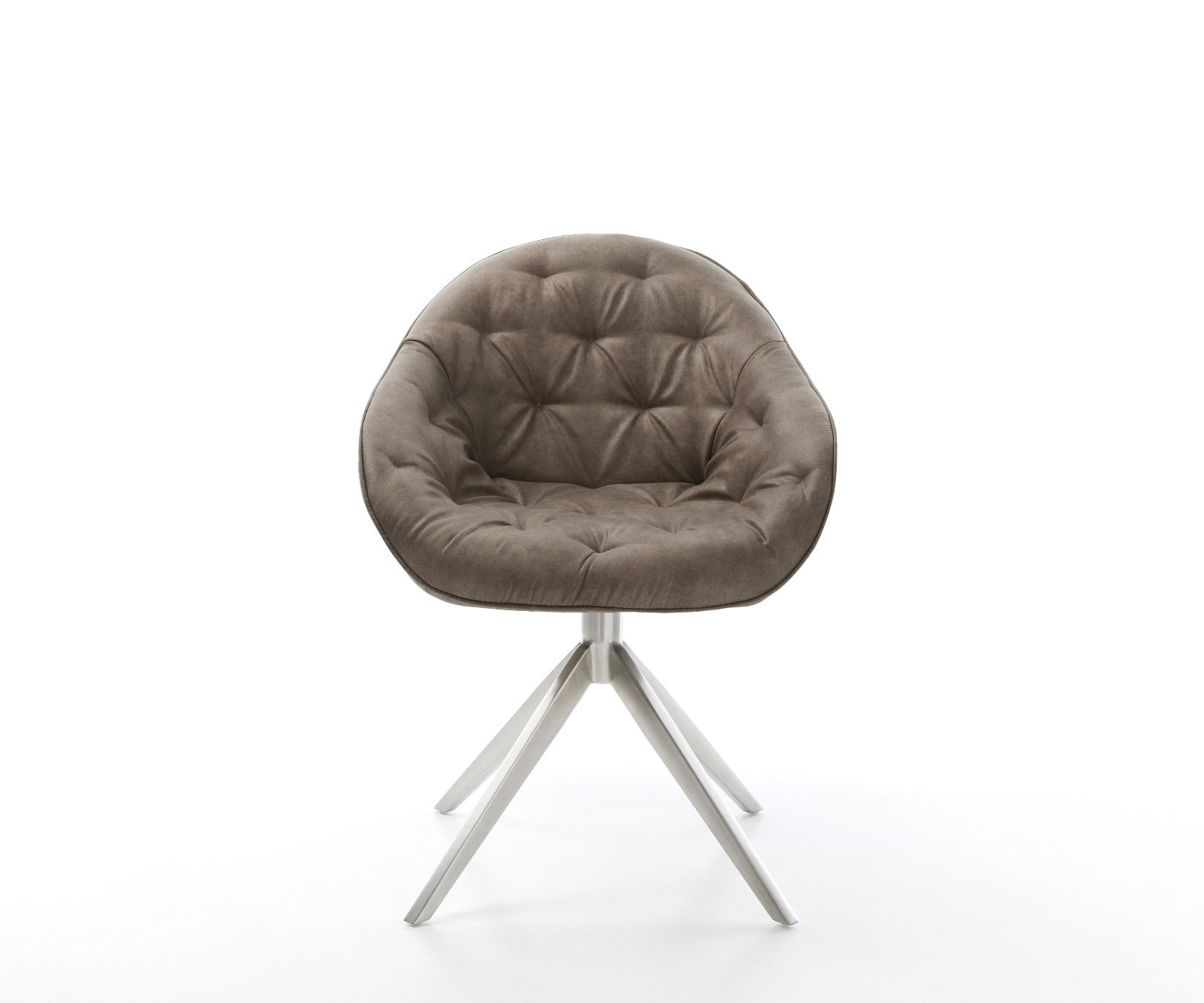 Draaistoel Gaio-Flex microvelours taupe vintage kruisframe breed roestvrij staal 360° draaibaar rocker-functie 1 Draaistoel Gaio-Flex microvelours taupe vintage kruisframe breed roestvrij staal 360° draaibaar rocker-functie 1