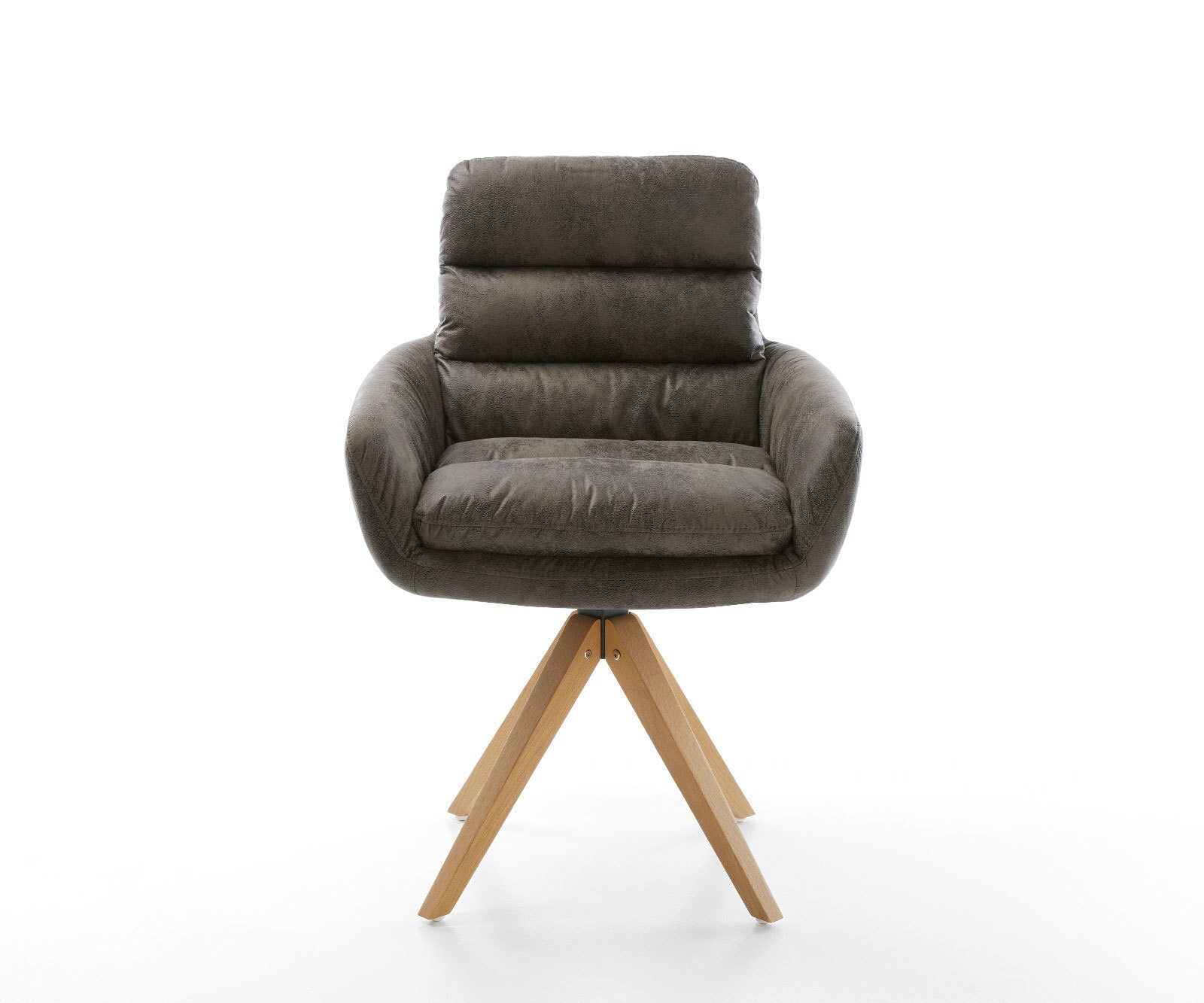 Eetkamerstoel Abelia-Flex met armleuning microvelours grijs antiek houten frame hoekig natuur 1 Eetkamerstoel Abelia-Flex met armleuning microvelours grijs antiek houten frame hoekig natuur 1