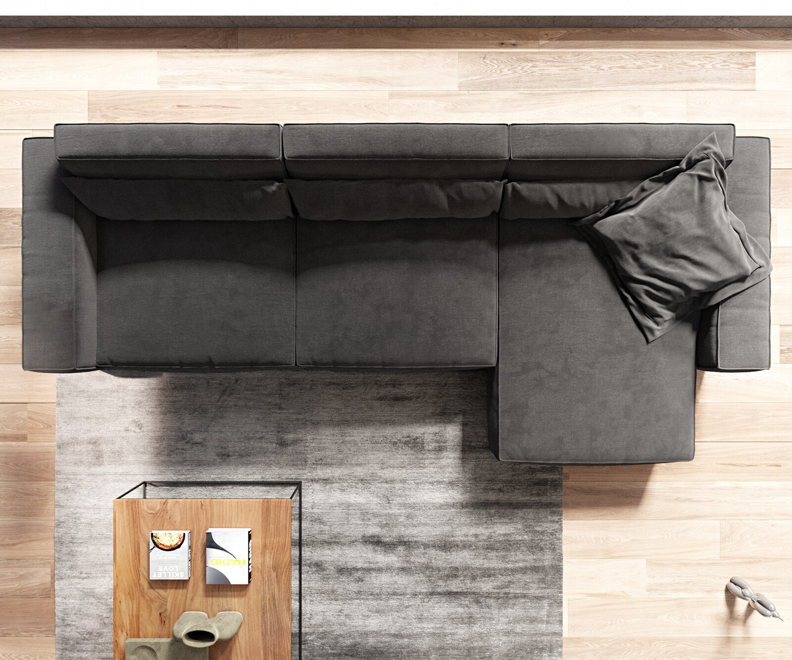 Hoekbank Sirpio XL 370x170 cm microvezel zwart recamiere variabele 6