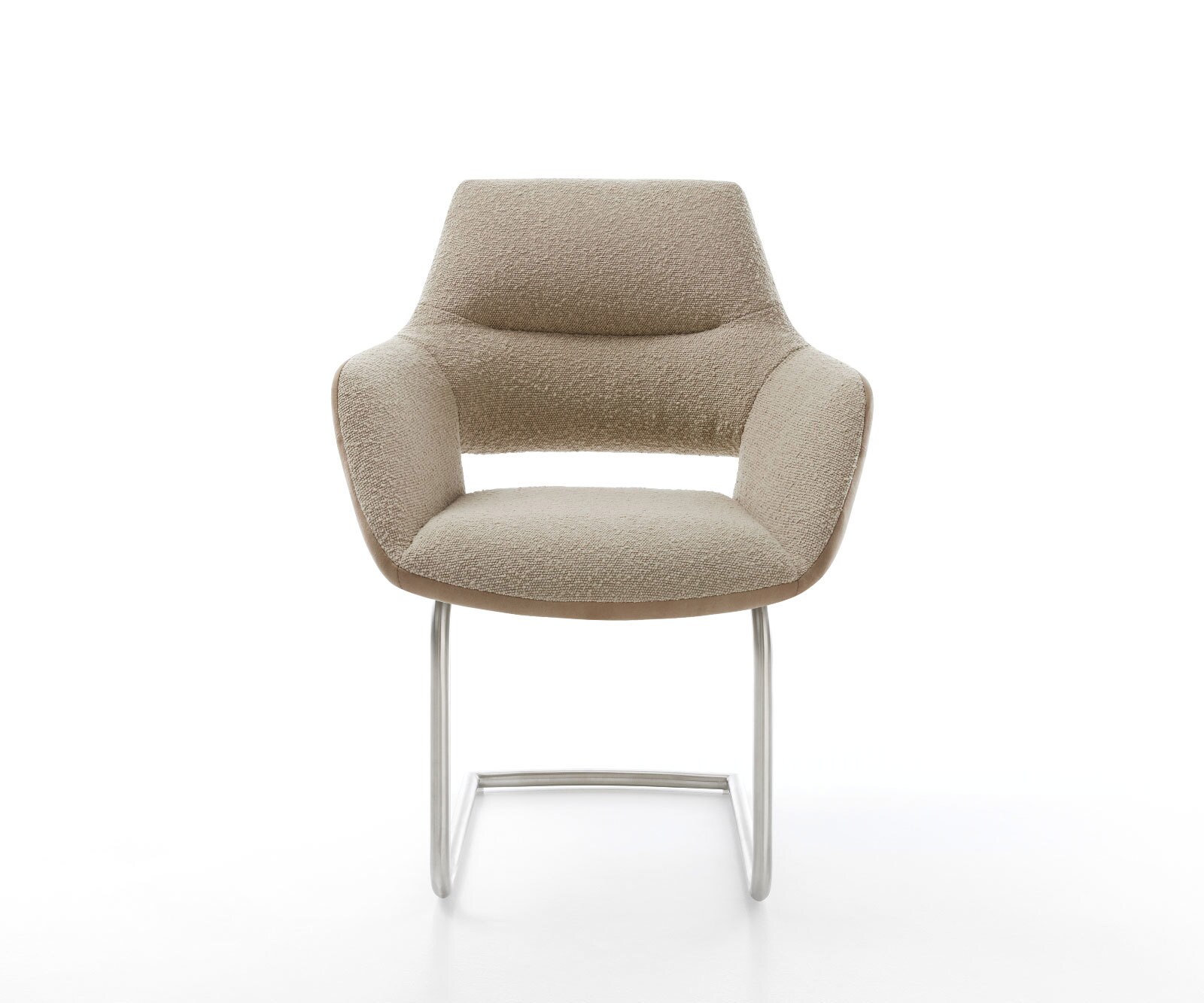 Sledemodel Yago-Flex met armleuning materiaalmix mud sledemodel rond roestvrij staal pocketveer kern 1 Sledemodel Yago-Flex met armleuning materiaalmix mud sledemodel rond roestvrij staal pocketveer kern 1