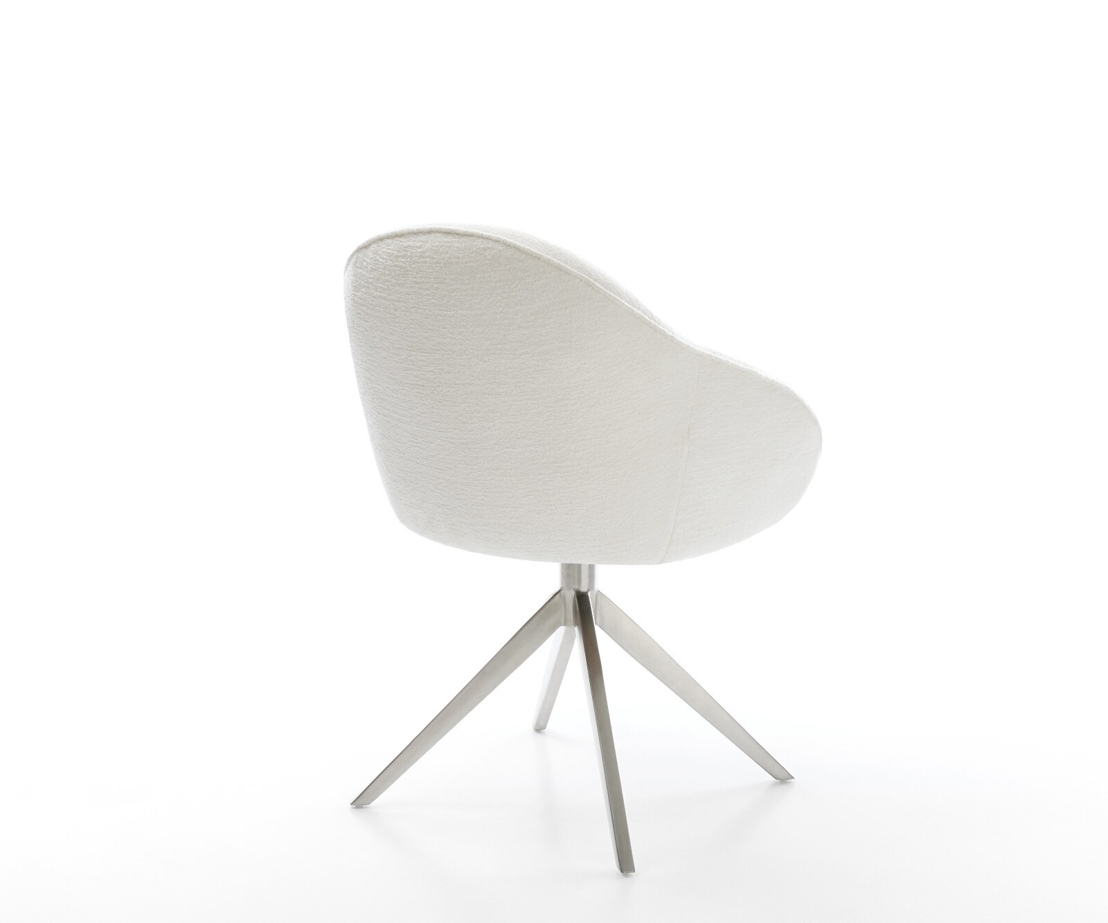 Draaistoel Gaio-Flex bouclé zacht beige kruisframe breed roestvrij staal 360° draaibaar rocker-functie 5