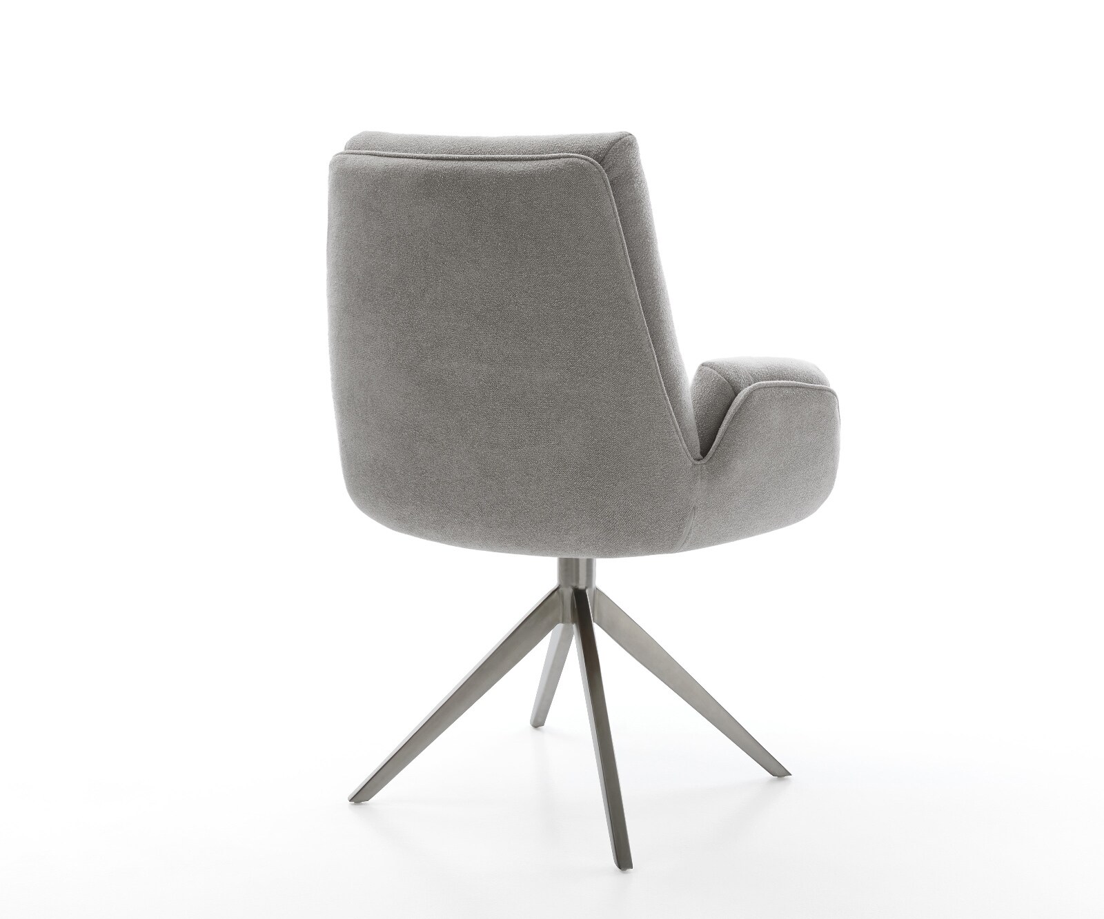 Draaistoel Clea-Flex zachte stof met structuur grijs kruisframe breed grafiet 360° draaibaar rocker-functie pocketveer kern 5