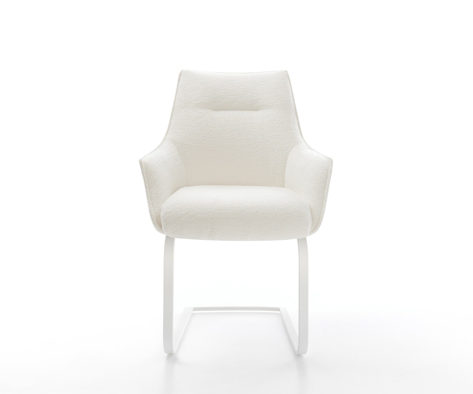 Sledemodel Alja-Flex met armleuning bouclé zacht beige sledemodel vlak wit pocketveer kern 2