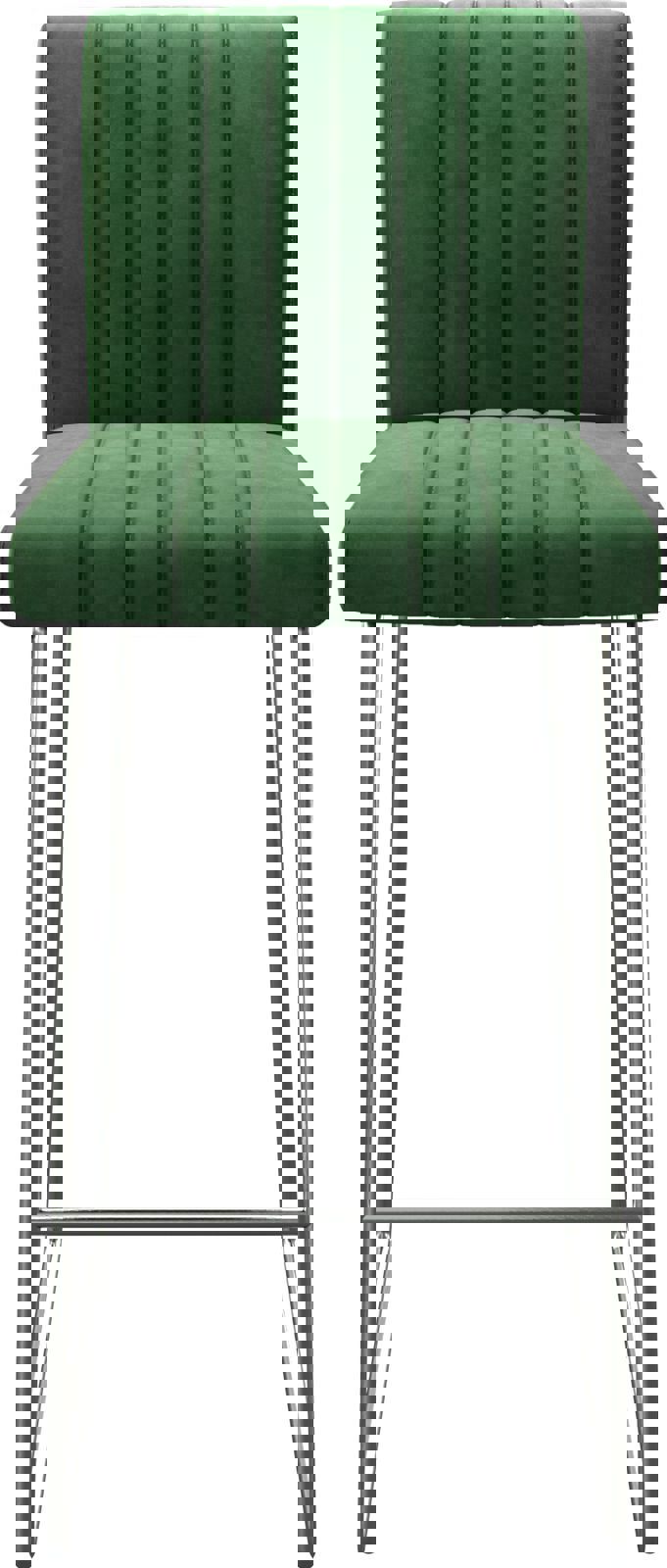Barstoel Luiga-Flex fluweel groen slipframe roestvrij staal 3
