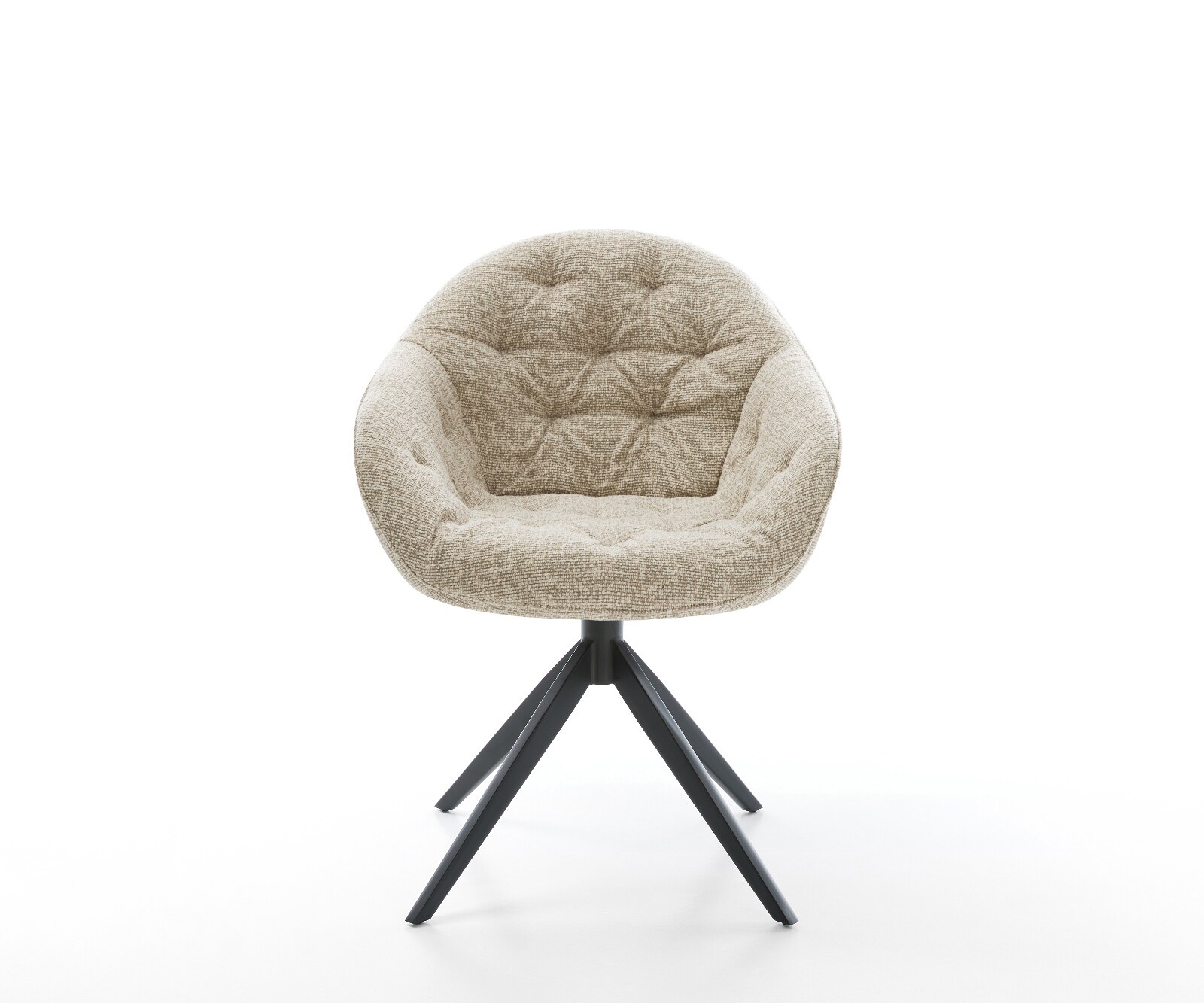 Draaistoel Gaio-Flex geweven stof beige kruisframe breed zwart 360° draaibaar rocker-functie 2