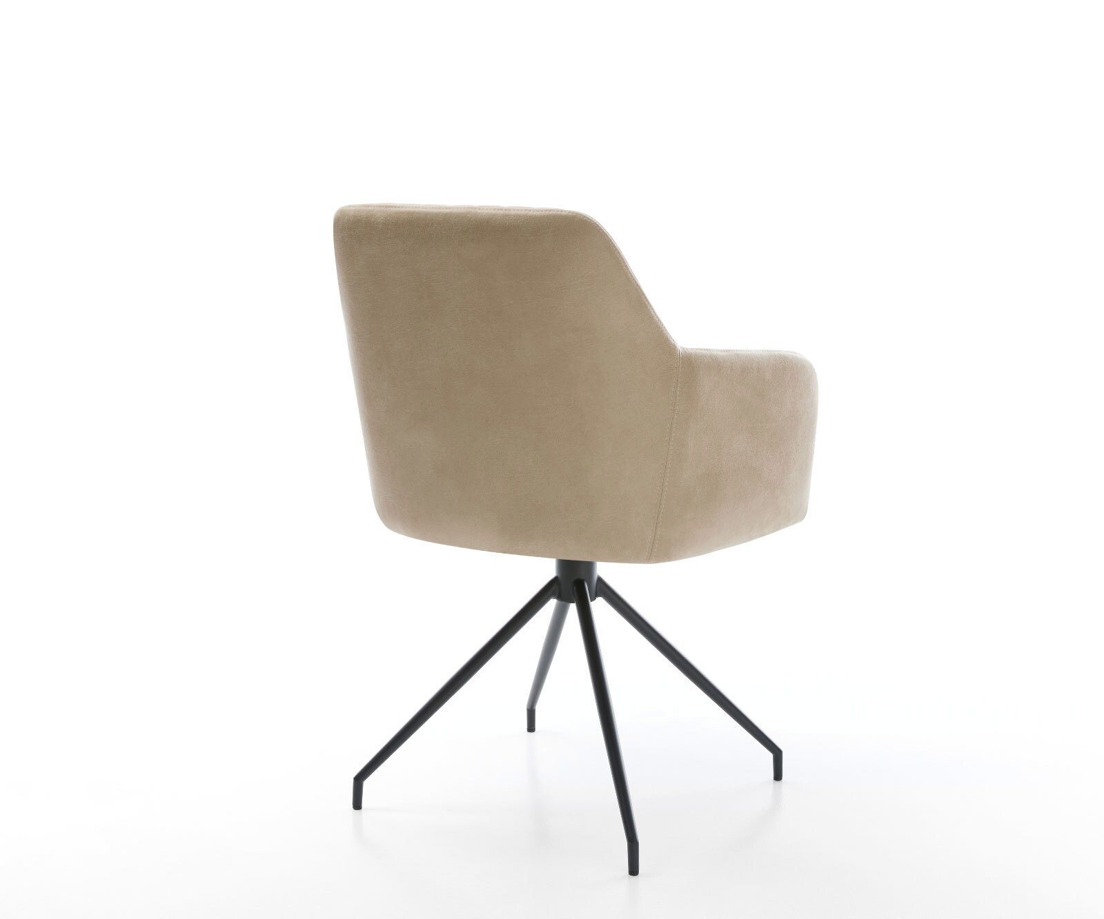 Eetkamerstoel Greg-Flex microvelours beige vintage kruisframe conisch zwart pocketveer kern 4