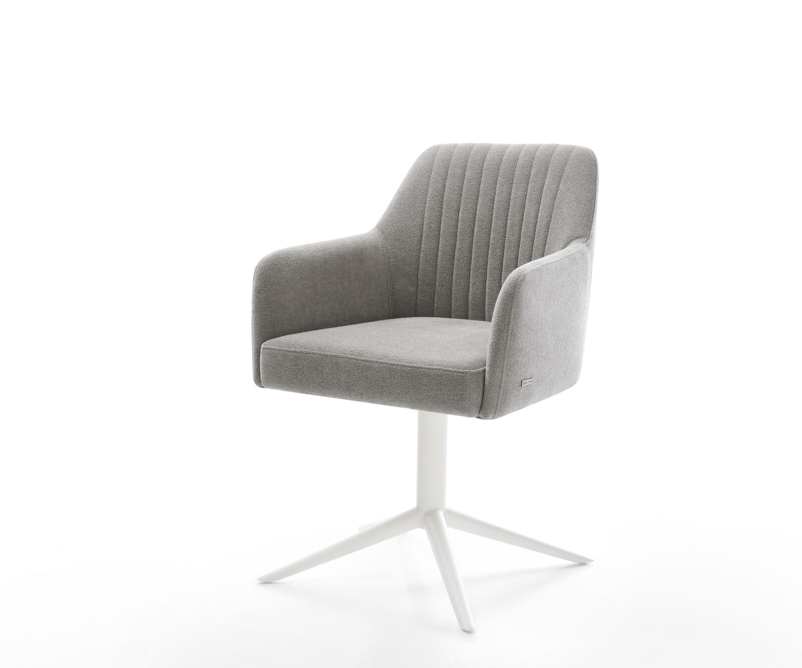 Draaistoel Greg-Flex zachte stof met structuur grijs kruispoot wit 360° draaibaar rocker-functie pocketveer kern 1