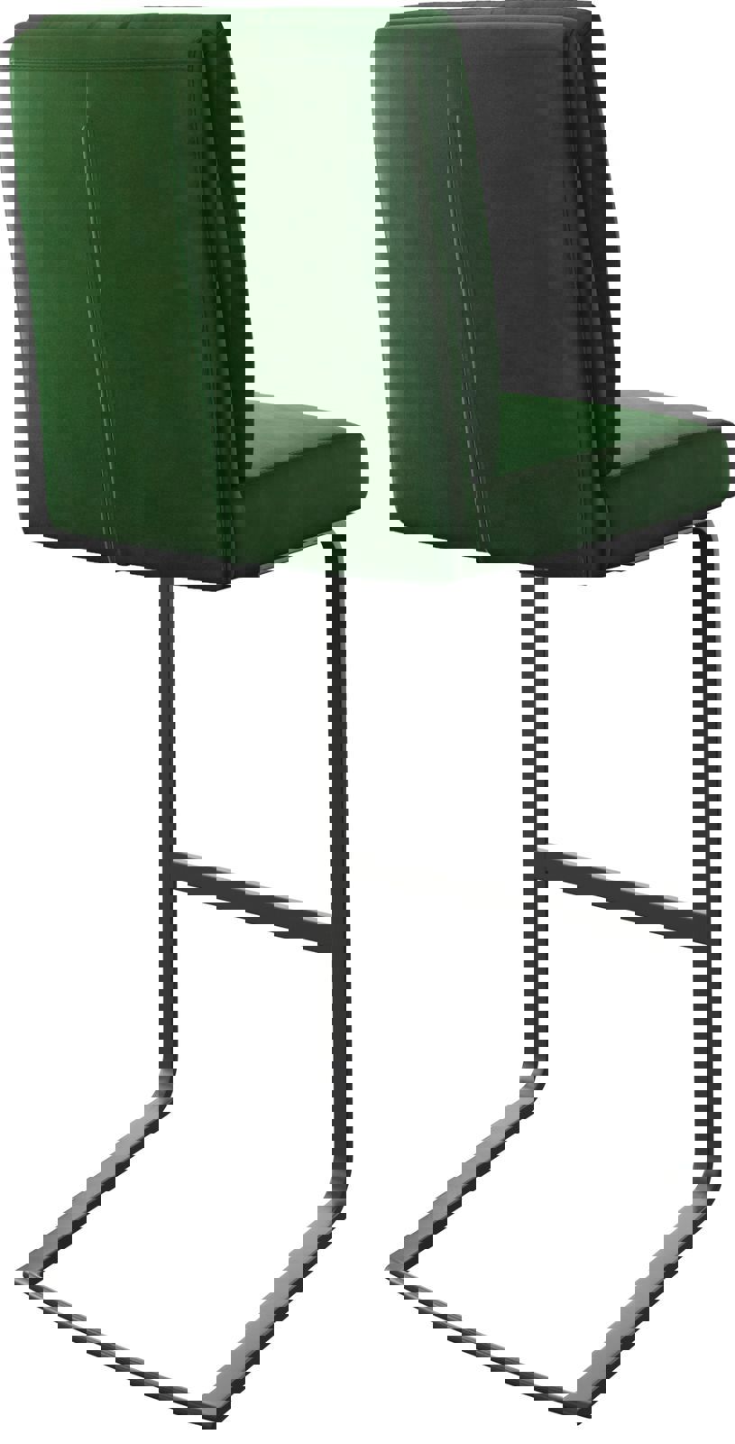 Barstoel Pela-Flex fluweel groen sledestoel vlak metaal 4 Barstoel Pela-Flex fluweel groen sledestoel vlak metaal 4