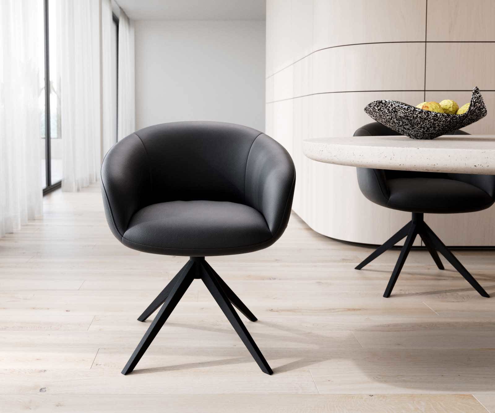 Draaistoel Vinka-Flex met armleuning echt leer zwart kruisframe breed zwart 360° draaibaar pocketveer kern 1 Draaistoel Vinka-Flex met armleuning echt leer zwart kruisframe breed zwart 360° draaibaar pocketveer kern 1