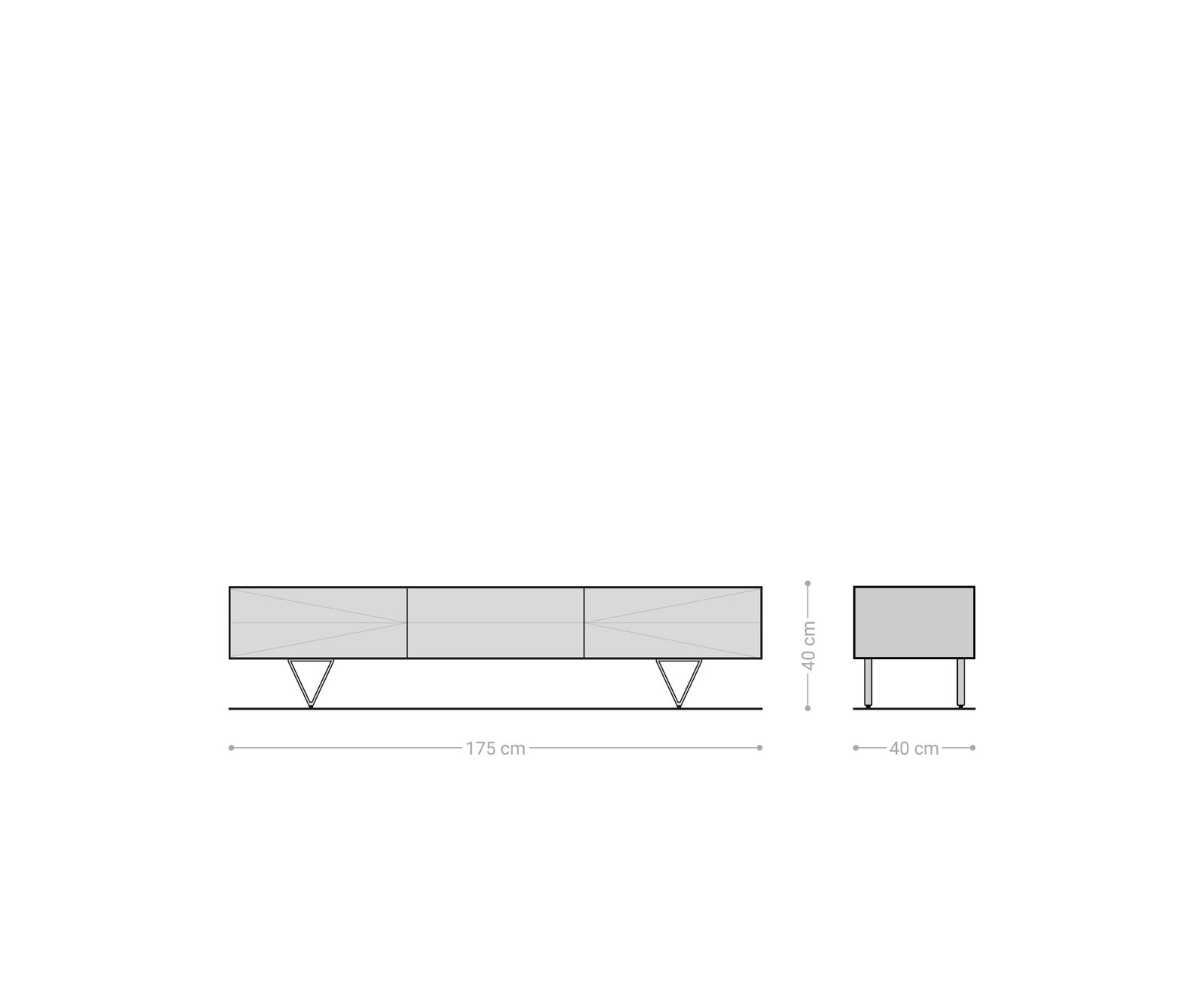 Designer-tv-meubel Wyatt 175 cm acacia bruin 3 laden 5