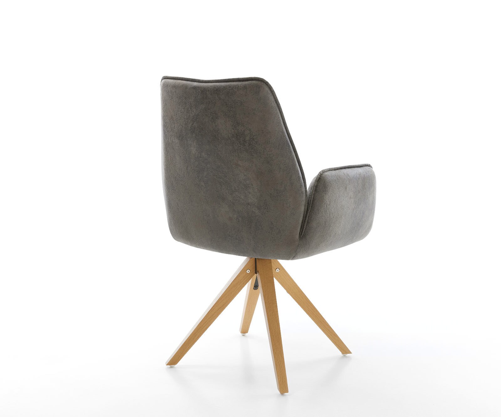 Eetkamerstoel Zoa-Flex microvelours grijs antiek houten frame hoekig natuur pocketveer kern 4
