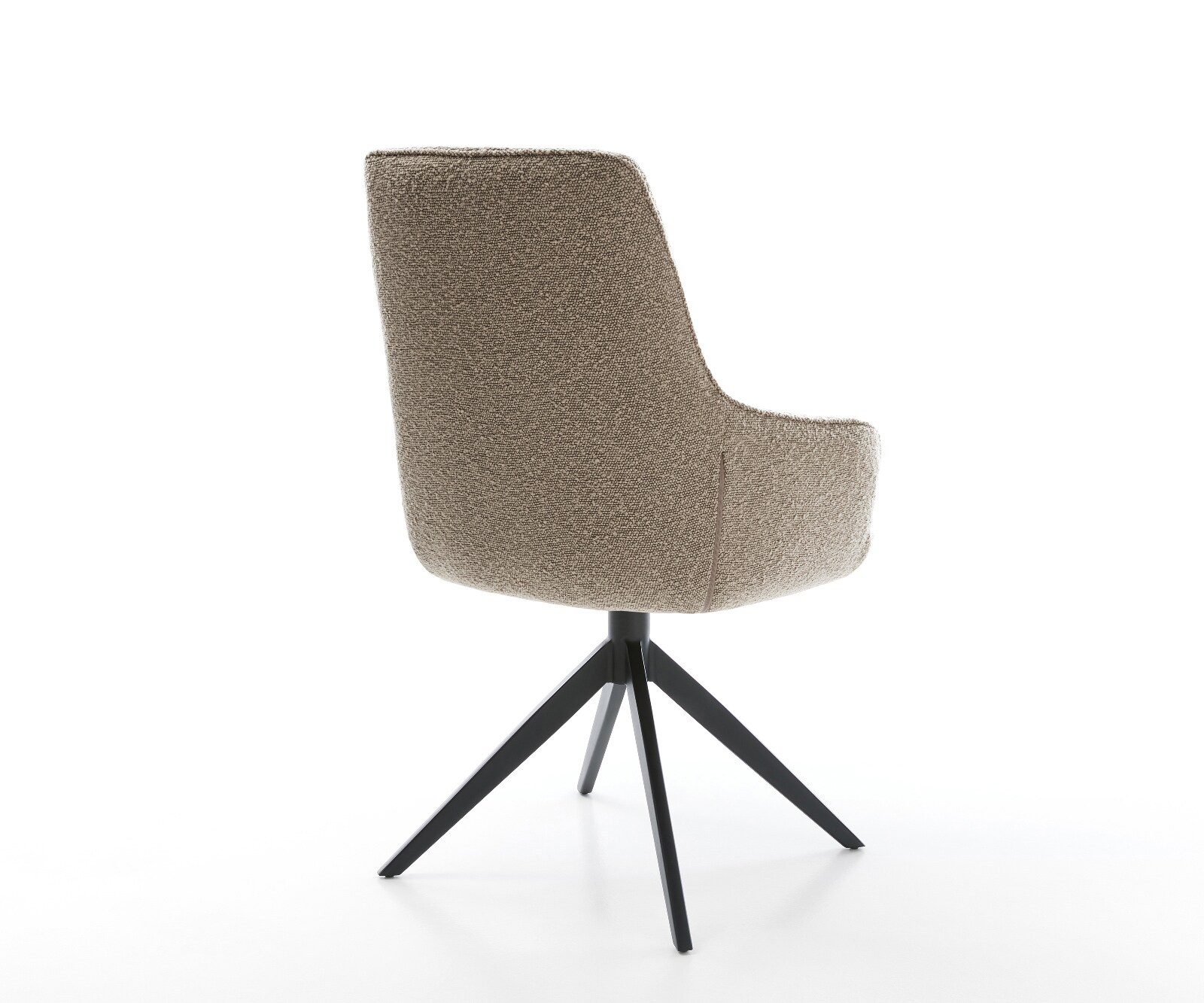 Draaistoel Zelia-Flex met armleuning bouclé mud kruisframe breed zwart 360° draaibaar rocker-functie pocketveer kern 5
