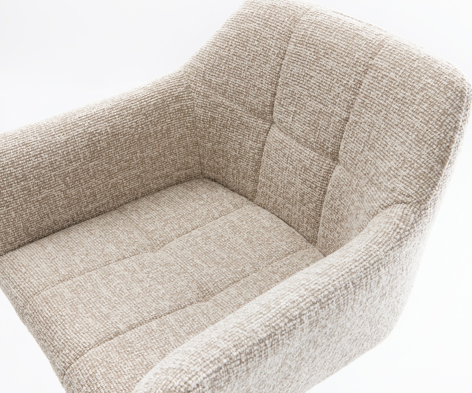 Barstoel Yulo-Flex Zachte Geweven stof Beige Vrijkantelframe plat metaal Zwart 4