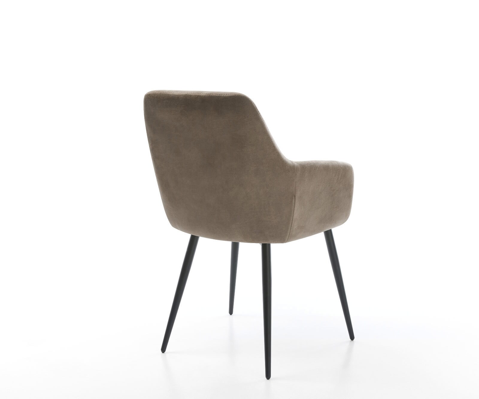 Eetkamerstoel Pejo-Flex microvelours taupe vintage 4-poot conisch zwart pocketveer kern 4 Eetkamerstoel Pejo-Flex microvelours taupe vintage 4-poot conisch zwart pocketveer kern 4