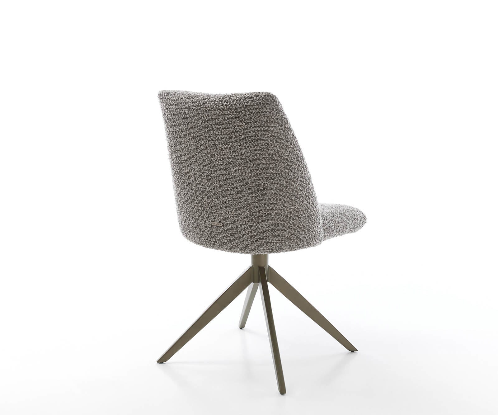 Draaistoel Elso-Flex bouclé zilver grijs kruisframe breed afwerking met titanium 360° draaibaar pocketveer kern 4 Draaistoel Elso-Flex bouclé zilver grijs kruisframe breed afwerking met titanium 360° draaibaar pocketveer kern 4