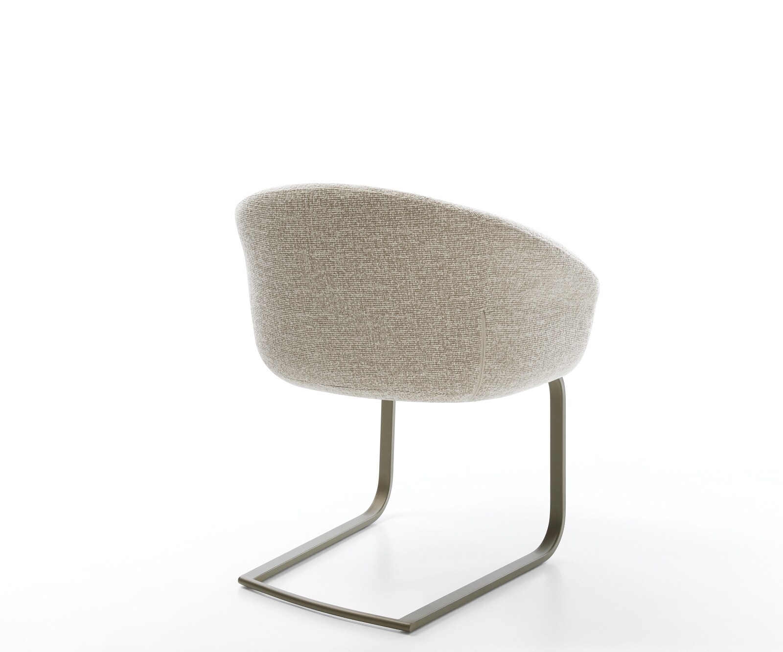 Sledemodel Vinka-Flex met armleuning geweven stof beige sledemodel vlak afwerking met titanium pocketveer kern 5