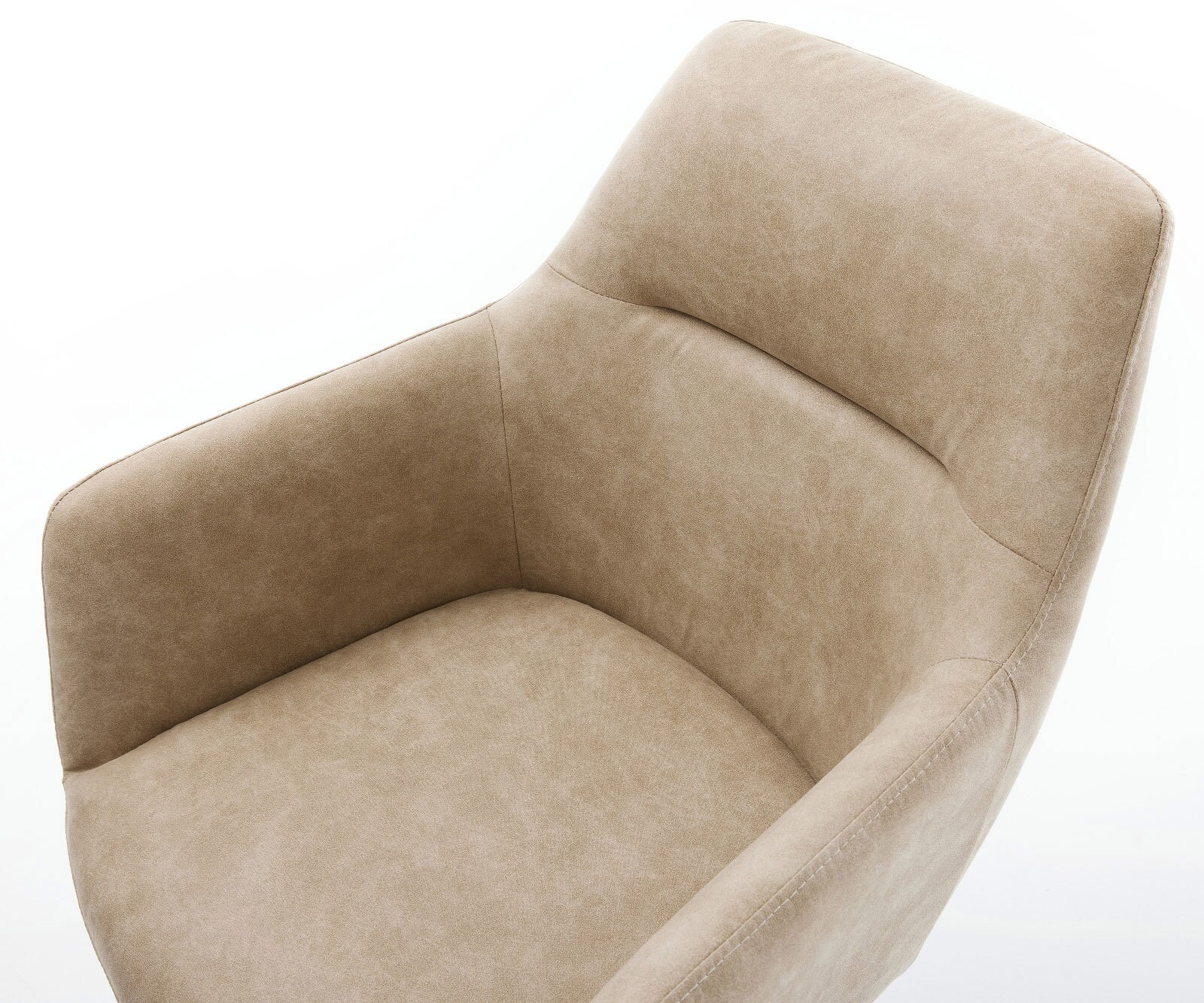 Draaistoel Pejo-Flex microvelours beige vintage kruisframe breed grafiet 360° draaibaar rocker-functie pocketveer kern 4