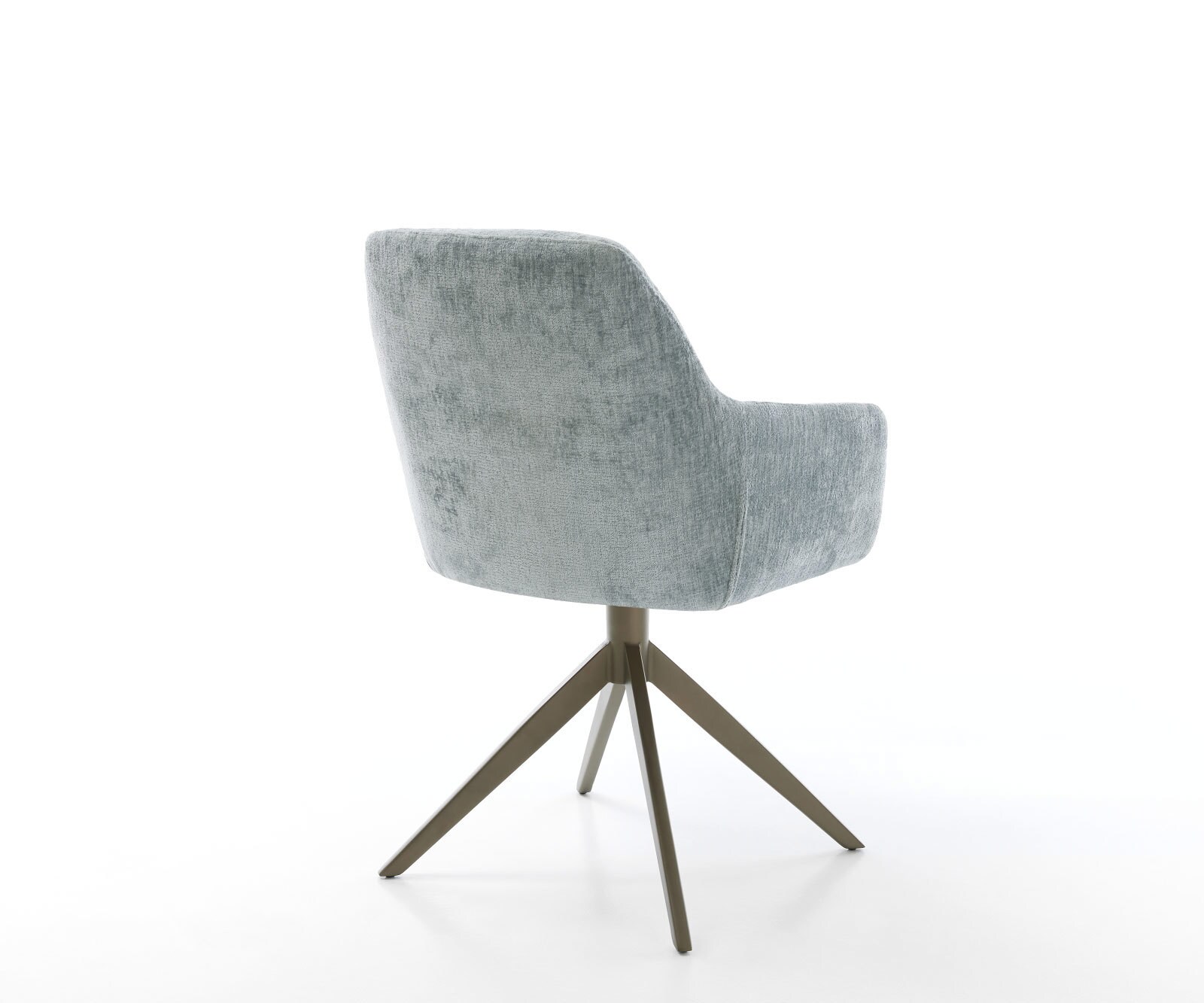 Draaistoel Pejo-Flex chenille pastelblauw kruisframe breed afwerking met titanium 360° draaibaar pocketveer kern 4