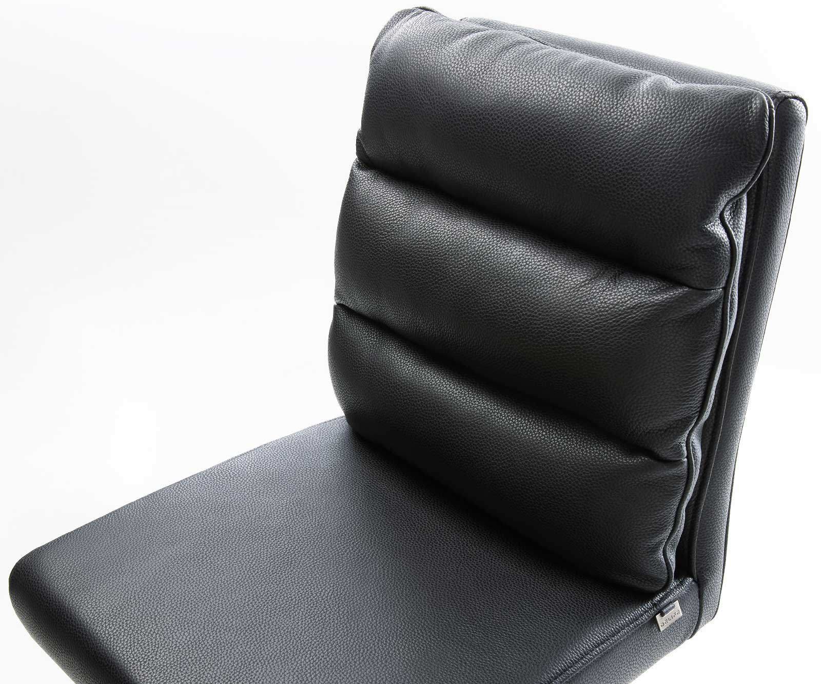 Barstoel Pela-Flex echt leer zwart draaivoet hoogte verstelbaar roestvrij staal 2 Barstoel Pela-Flex echt leer zwart draaivoet hoogte verstelbaar roestvrij staal 2