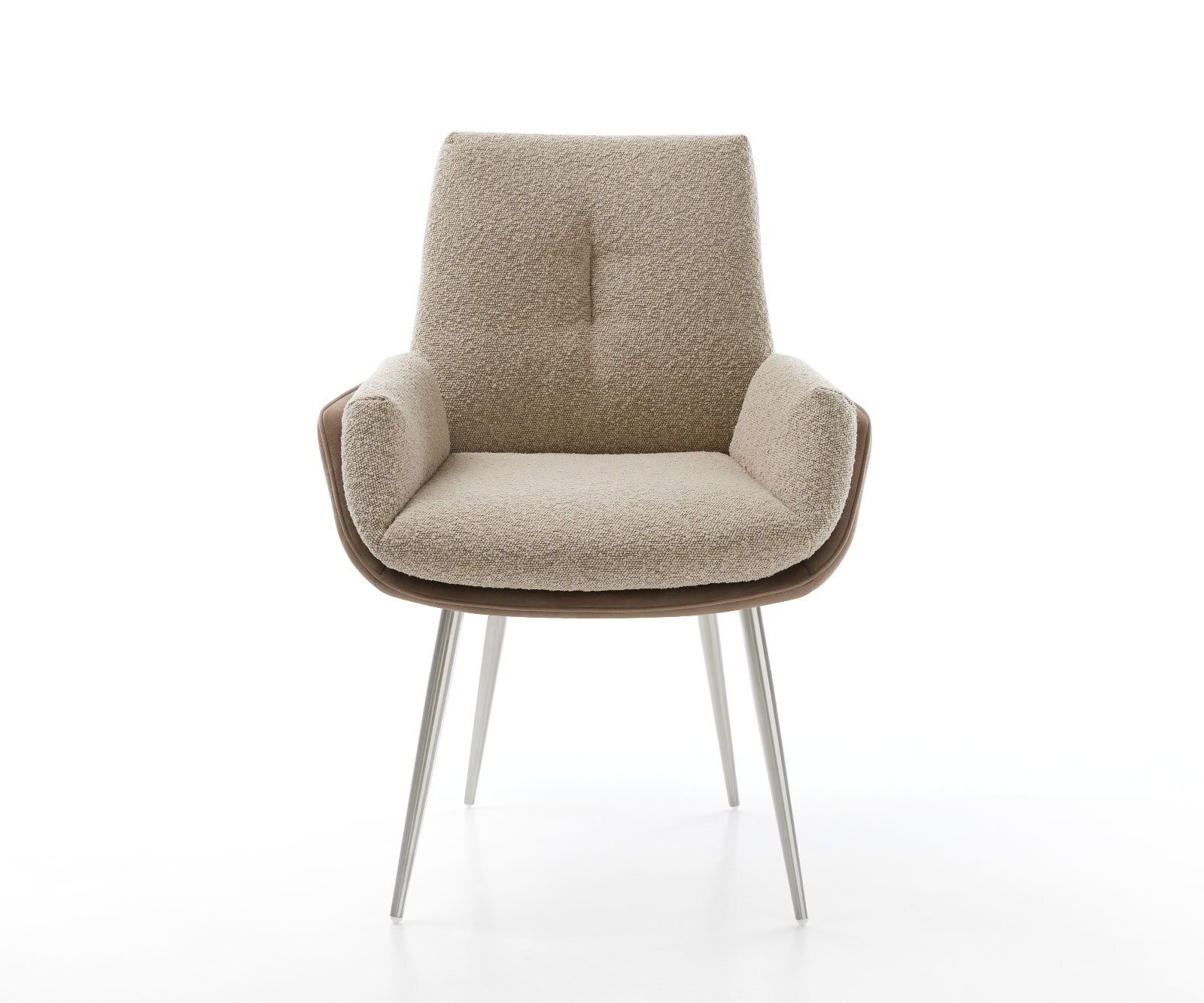 Eetkamerstoel Clea-Flex materiaalmix mud 4-poot conisch roestvrij staal 1 Eetkamerstoel Clea-Flex materiaalmix mud 4-poot conisch roestvrij staal 1