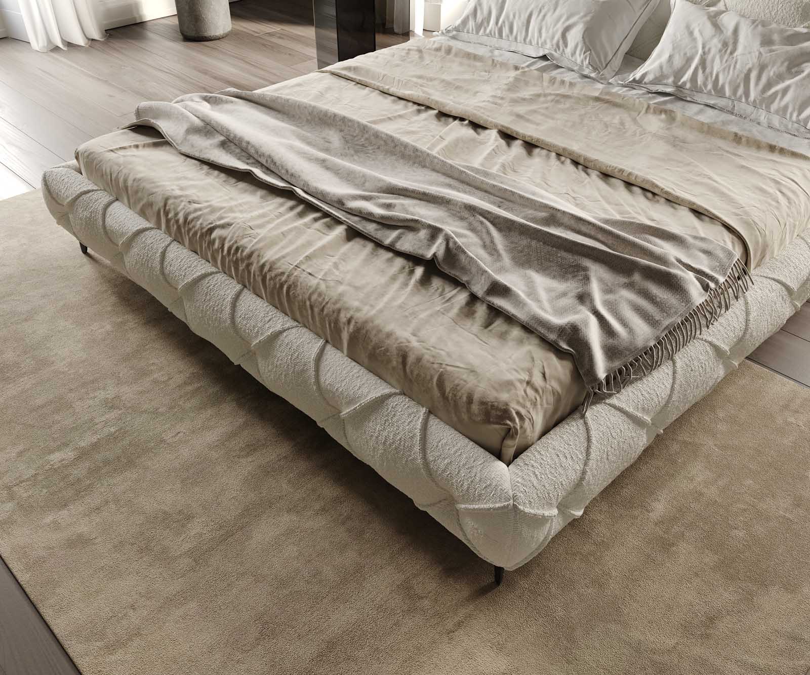 Nayara gestoffeerd bedframe 180x200 cm bouclé crème-wit 6 Nayara gestoffeerd bedframe 180x200 cm bouclé crème-wit 6