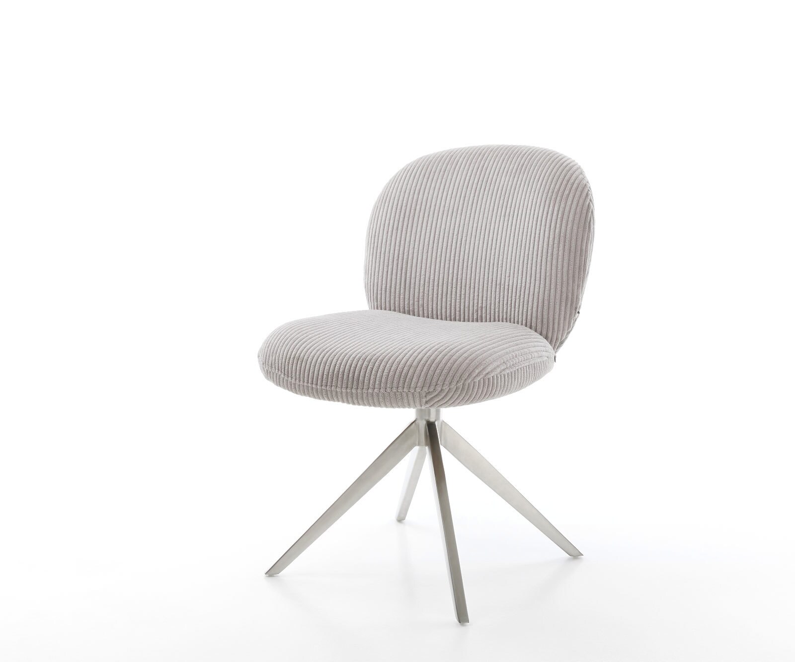 Draaistoel Nube-Flex koord zilver grijs kruisframe breed roestvrij staal 360° draaibaar rocker-functie pocketveer kern