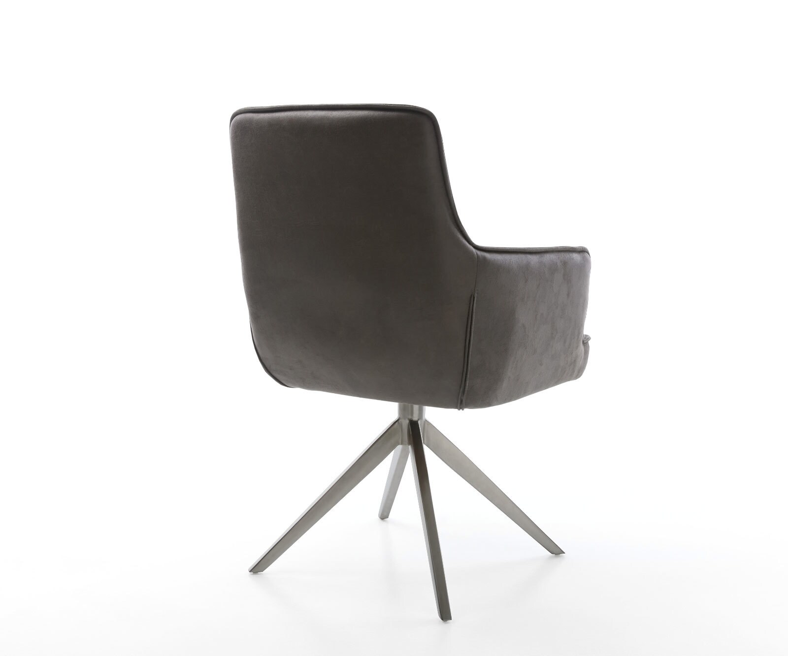 Draaistoel Heira-Flex met armleuning microvelours antraciet vintage kruisframe breed grafiet 360° draaibaar rocker-functie pocketveer kern 4