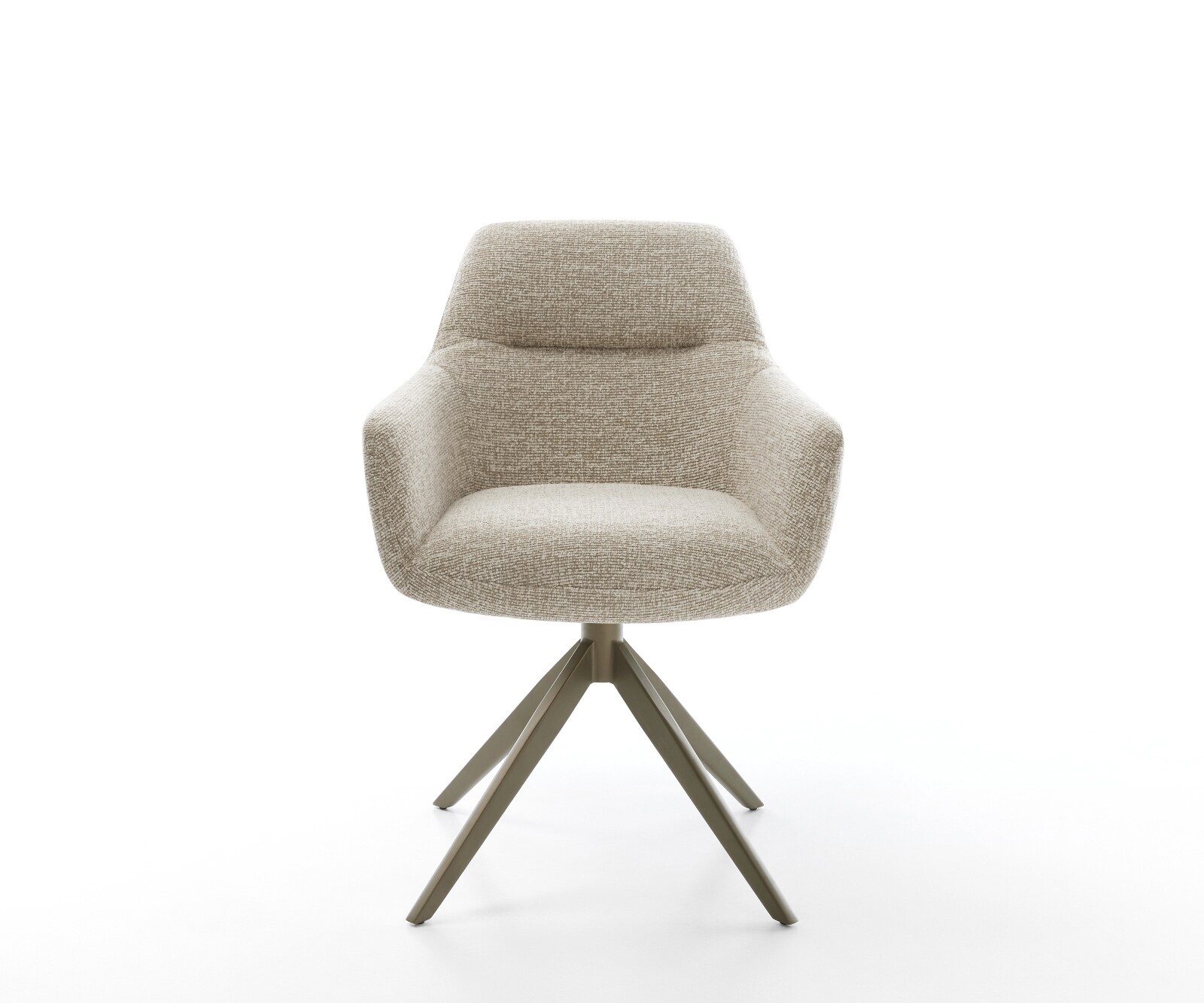 Draaistoel Pejo-Flex geweven stof beige kruisframe breed afwerking met titanium 360° draaibaar rocker-functie pocketveer kern 2