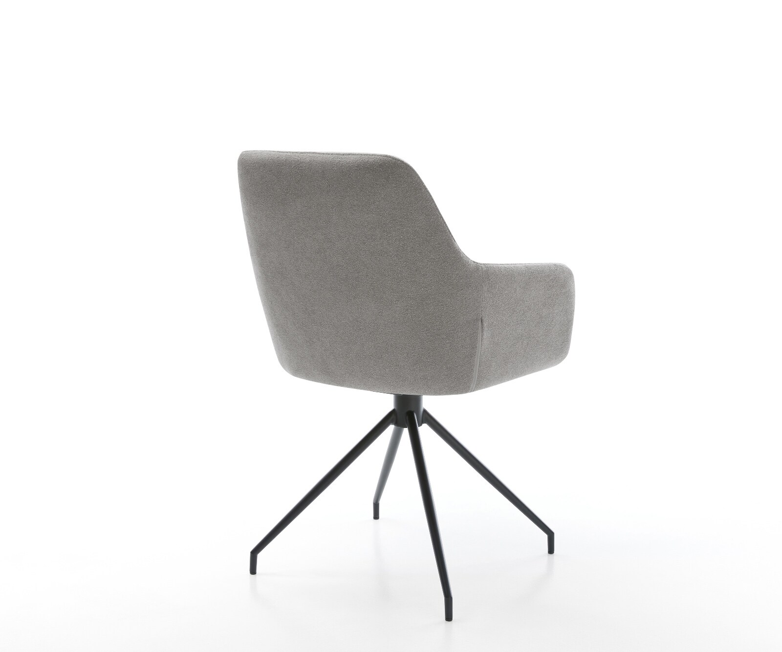 Eetkamerstoel Pejo-Flex zachte stof met structuur grijs kruisframe conisch zwart pocketveer kern 5