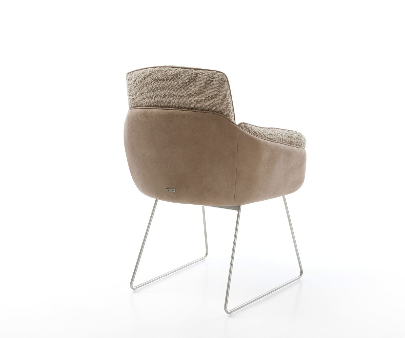 Eetkamerstoel Luan-Flex met armleuning materiaalmix mud slipframe roestvrij staal 3 Eetkamerstoel Luan-Flex met armleuning materiaalmix mud slipframe roestvrij staal 3