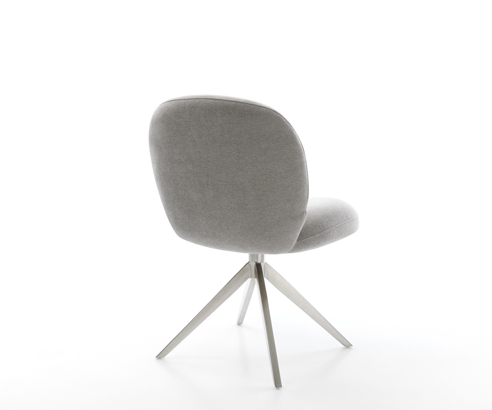 Draaistoel Nube-Flex zachte stof met structuur grijs kruisframe breed roestvrij staal 360° draaibaar rocker-functie pocketveer kern 5